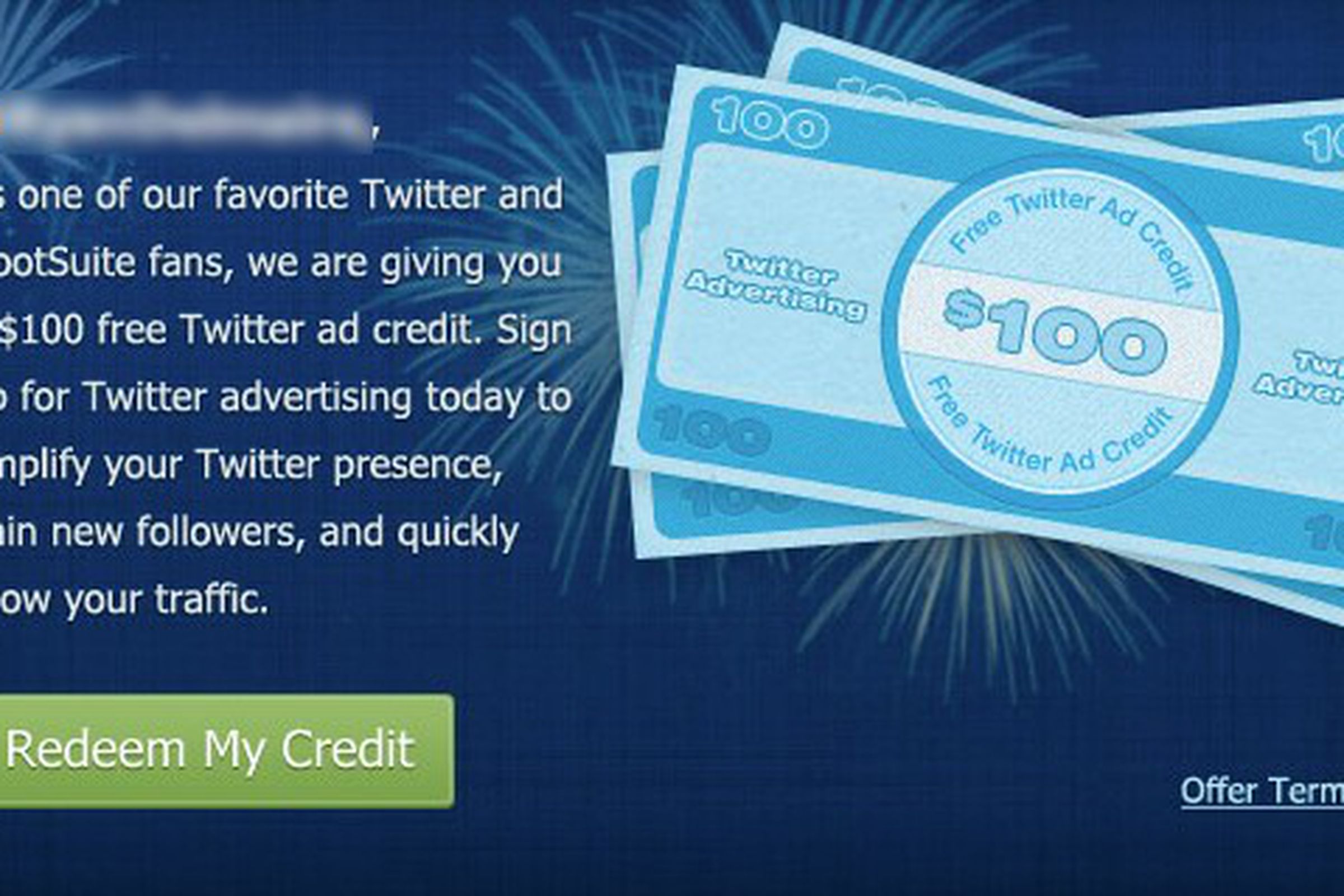 Twitter HootSuite advertising promo