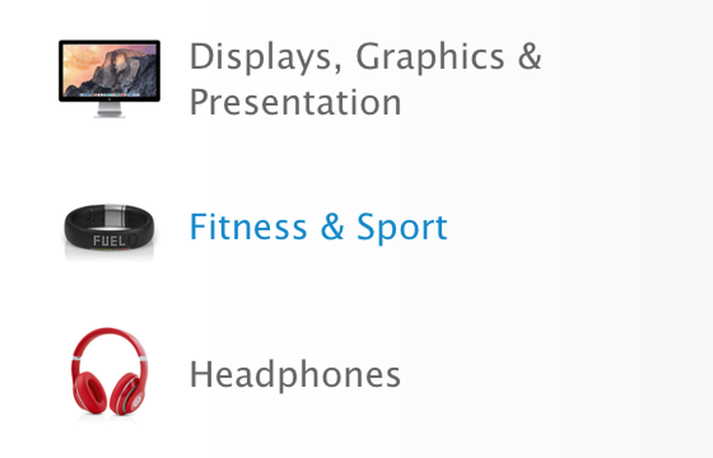 Apple Store fitness section