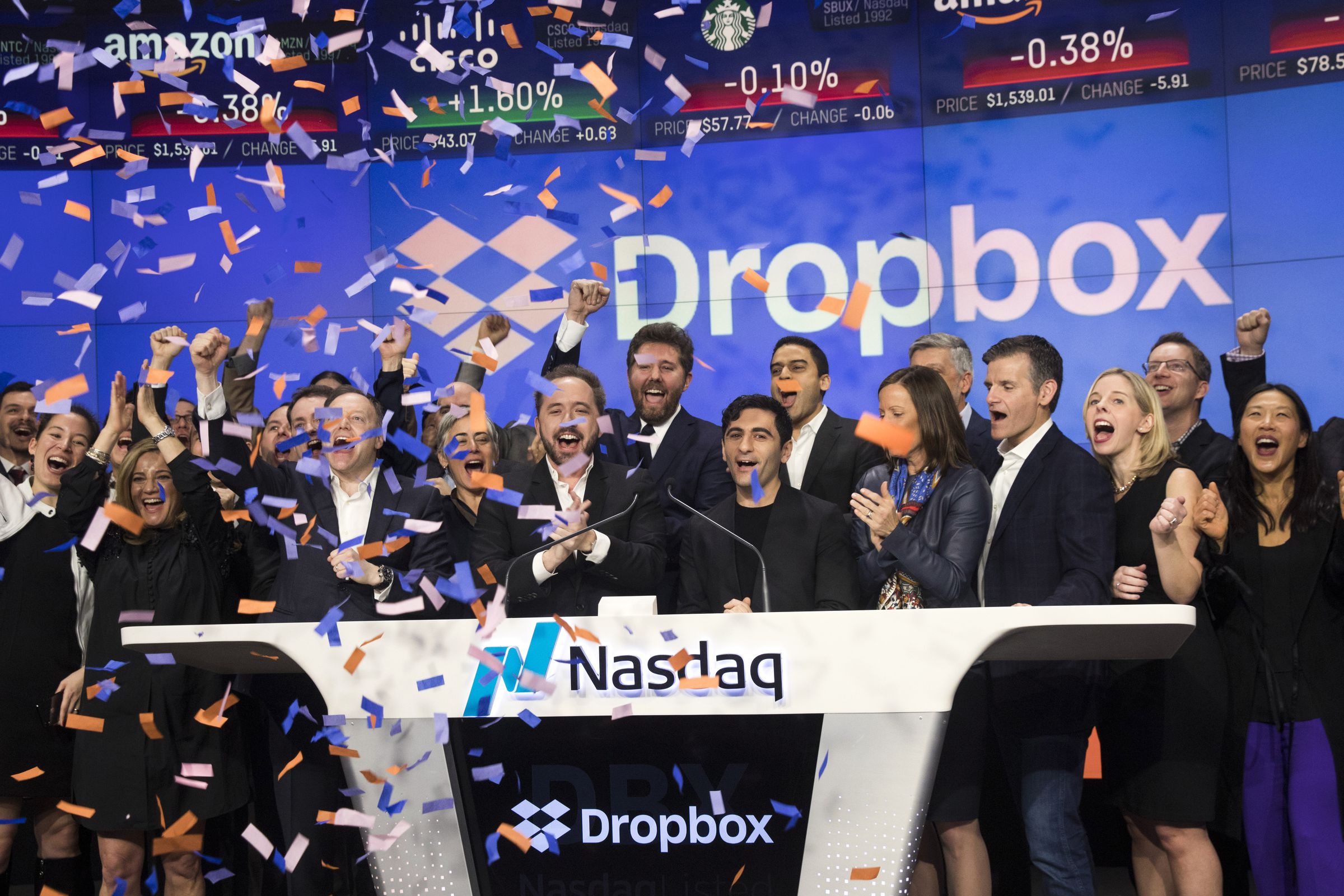 Dropbox Debuts On Nasdaq Exchange