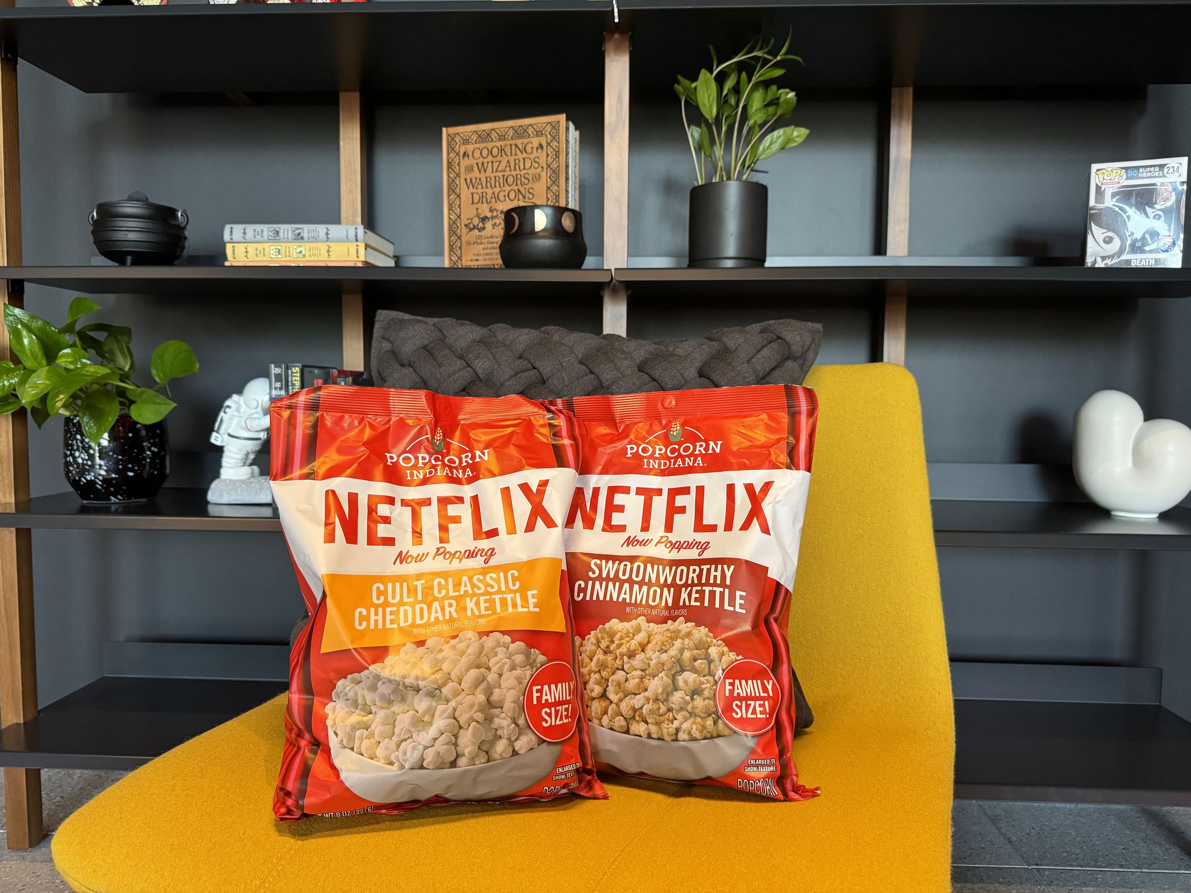 A photo of Netflix-branded popcorn.