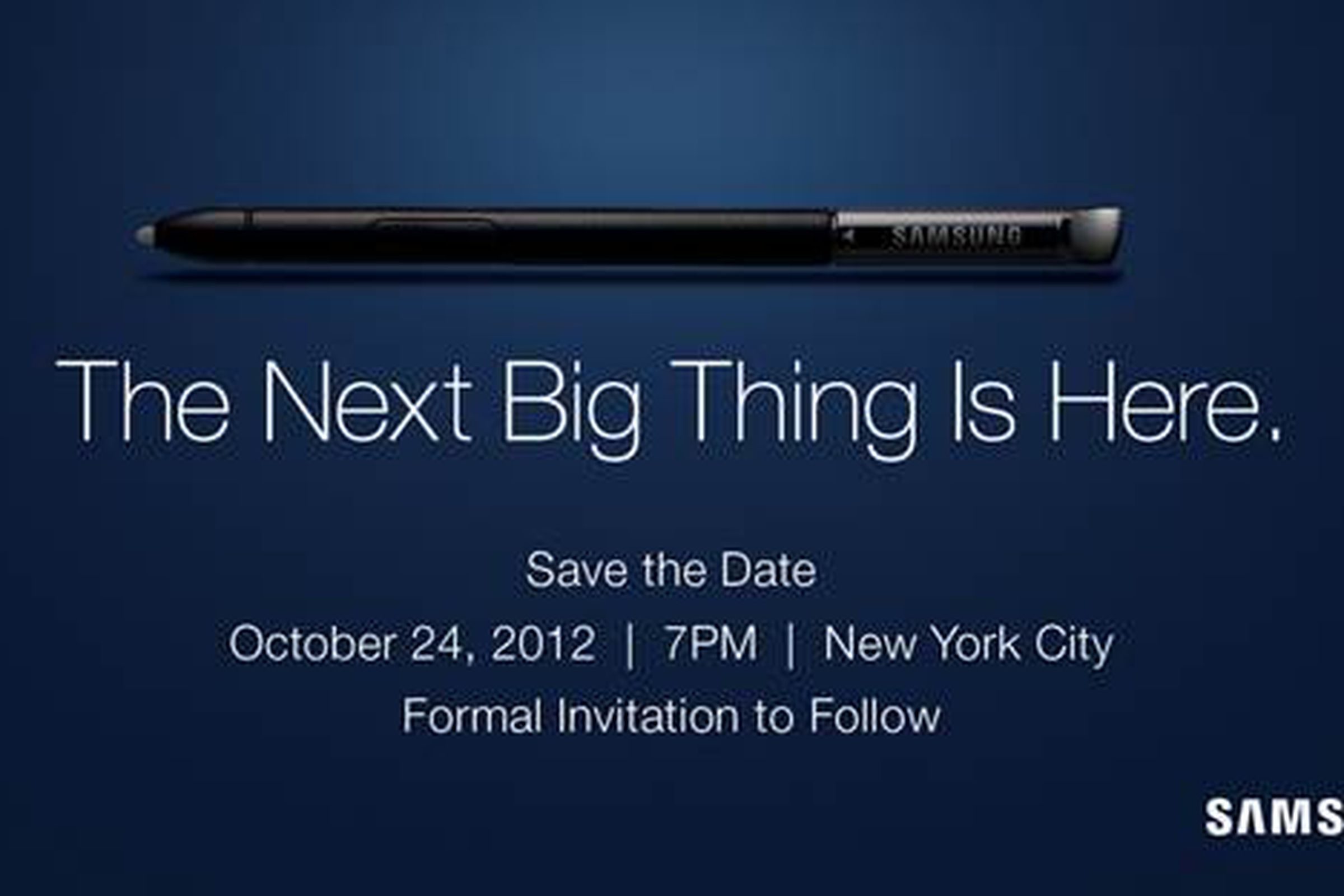 Samsung Galaxy Note Oct. 24th Save the Date