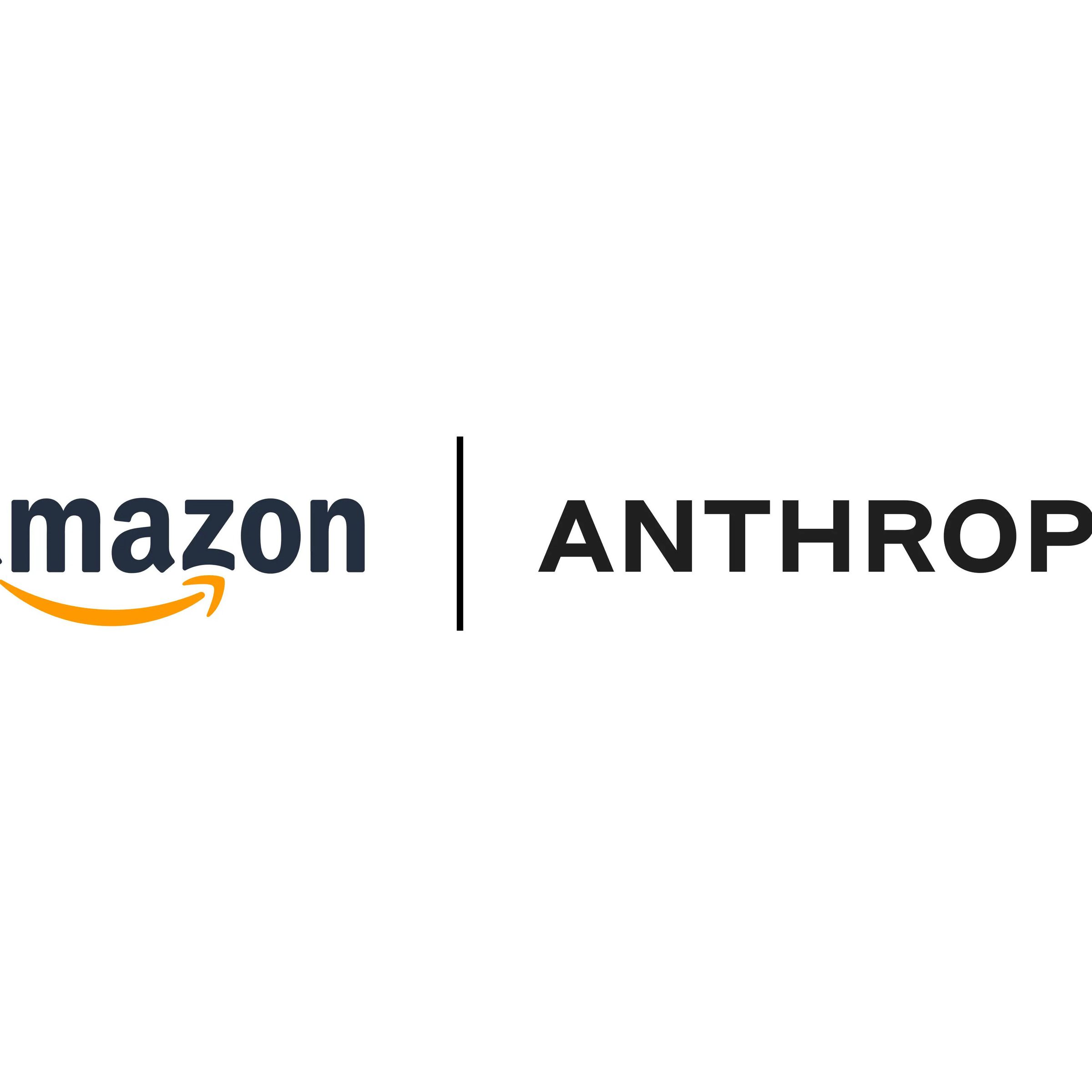A white background with Amazon and Anthropic’s logo on.