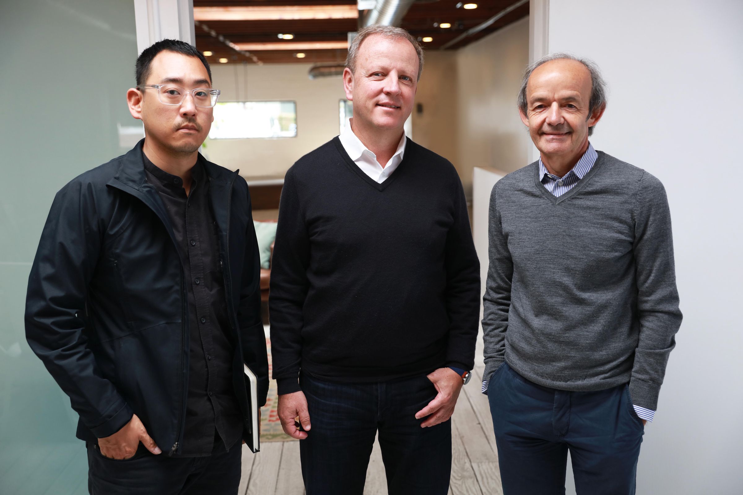(L to R) Evelozcity head designer Richard Kim, CEO Stefan Krause, and head of technology Ulrich Kranz.