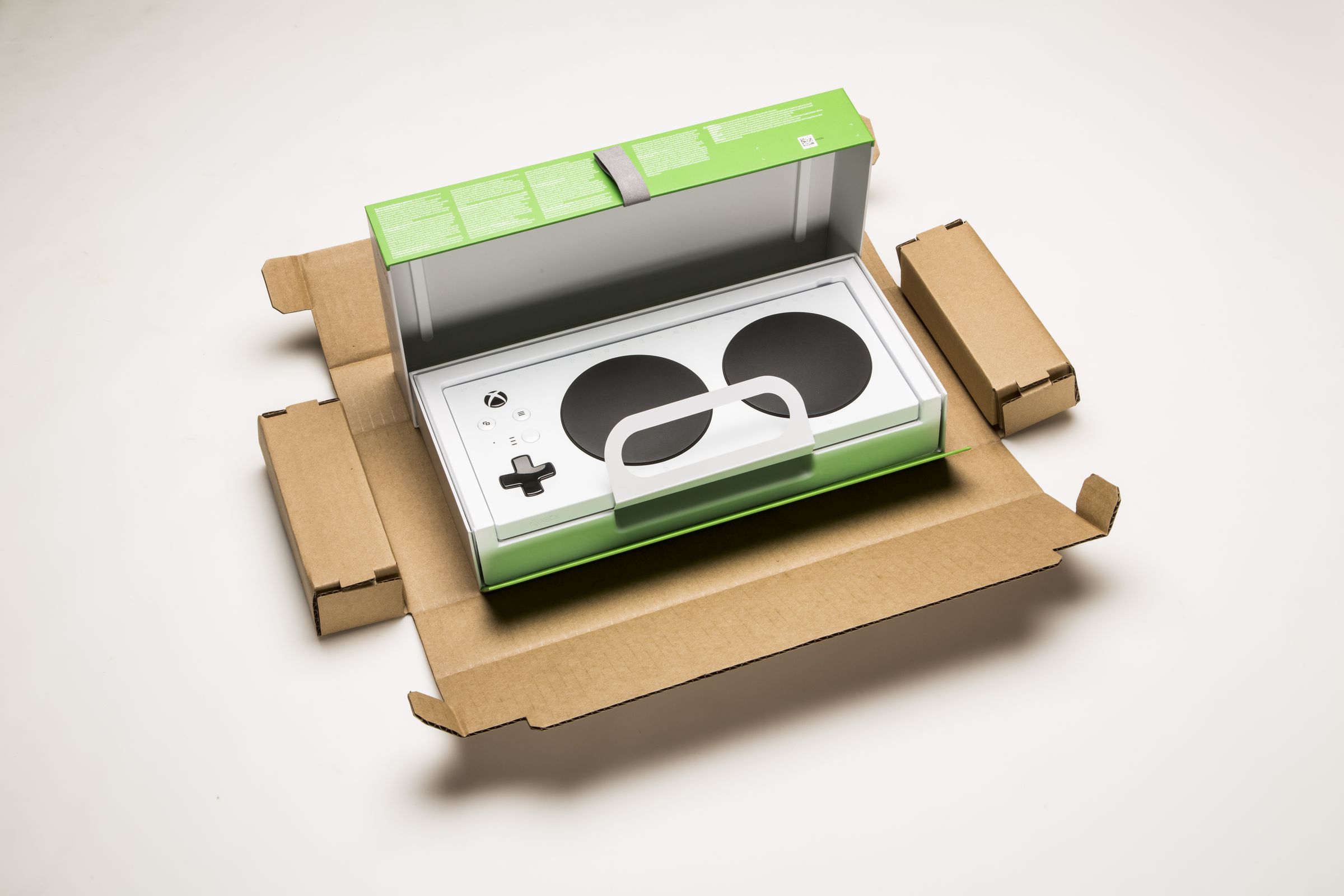 The packaging for the Xbox Adaptive Controller