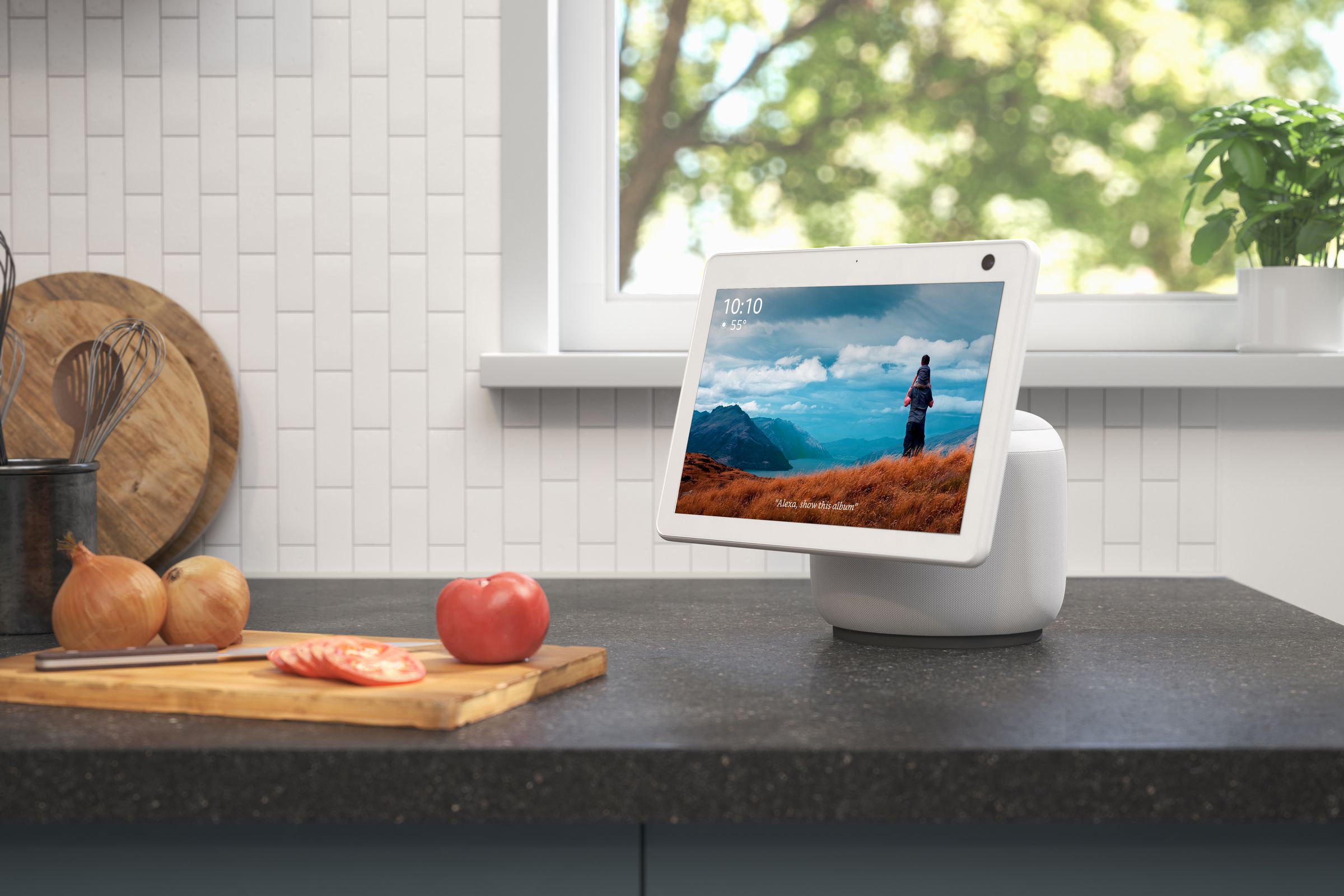 The unannounced device is likely to be much slimmer than previous devices like the Echo Show 10 (pictured).