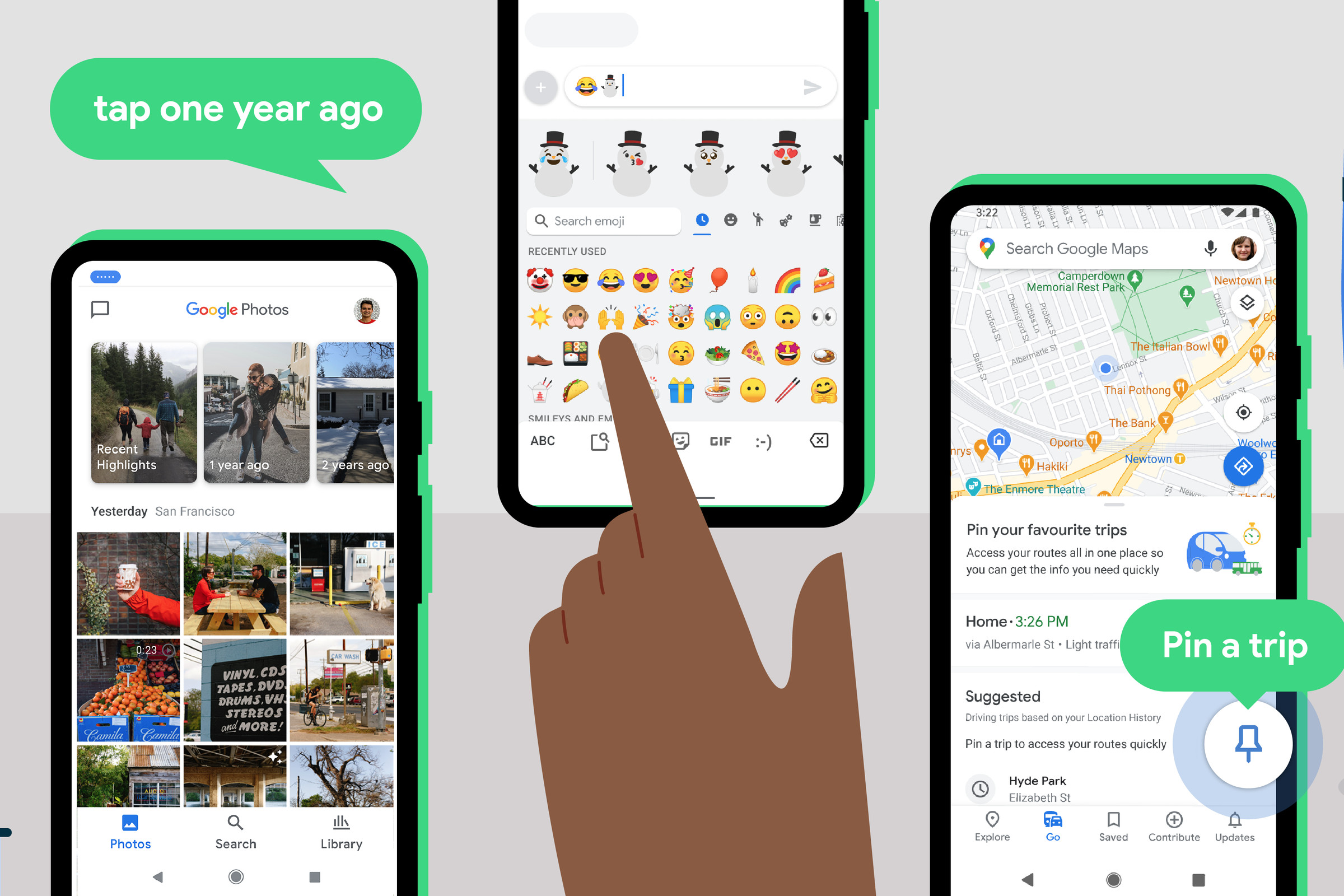 New features coming for Google Maps, Gboard, Voice Access, Google Play Books, and Nearby Share.