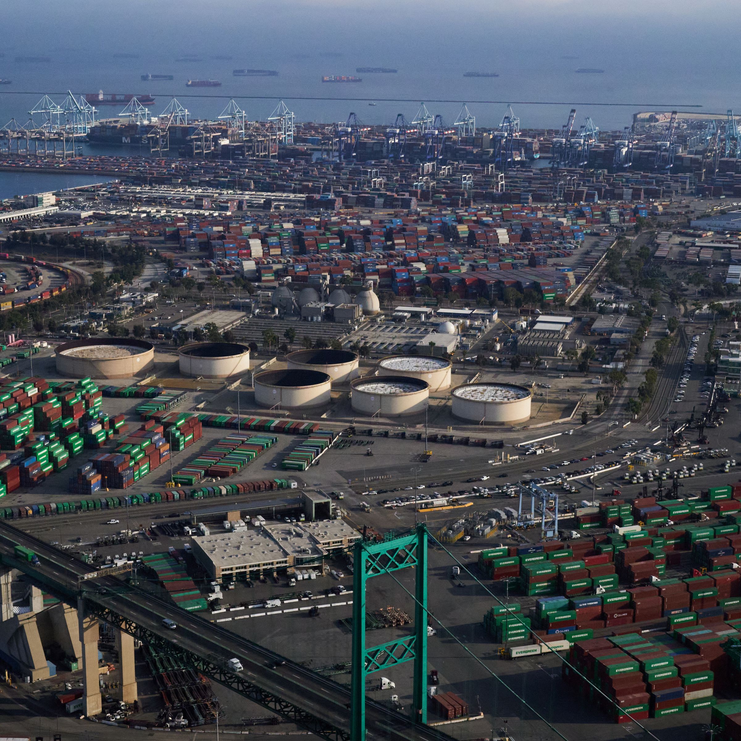 Ports Of Los Angeles And Long Beach As Container Glut Eases