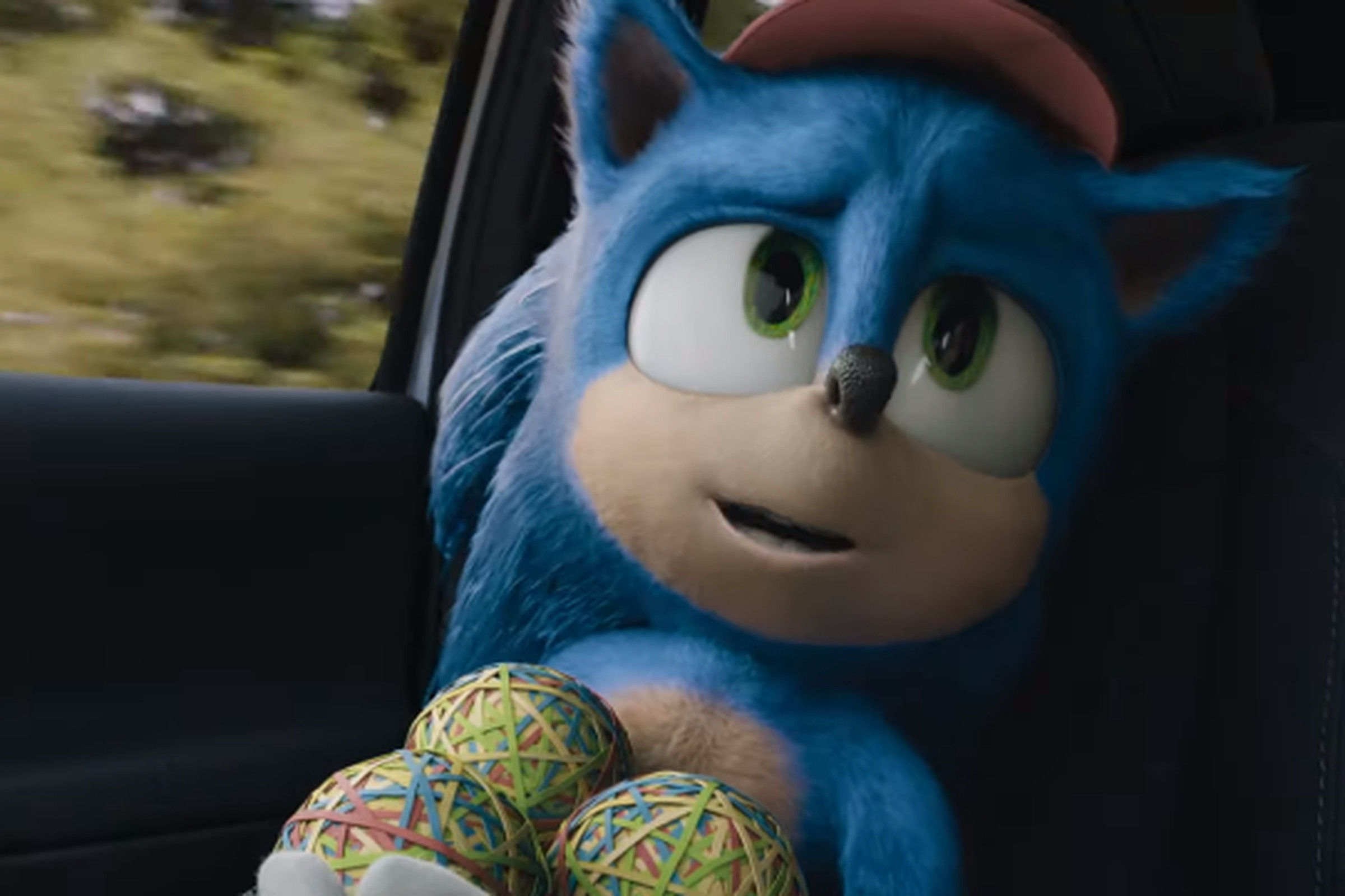 Sonic in the initial live-action film.