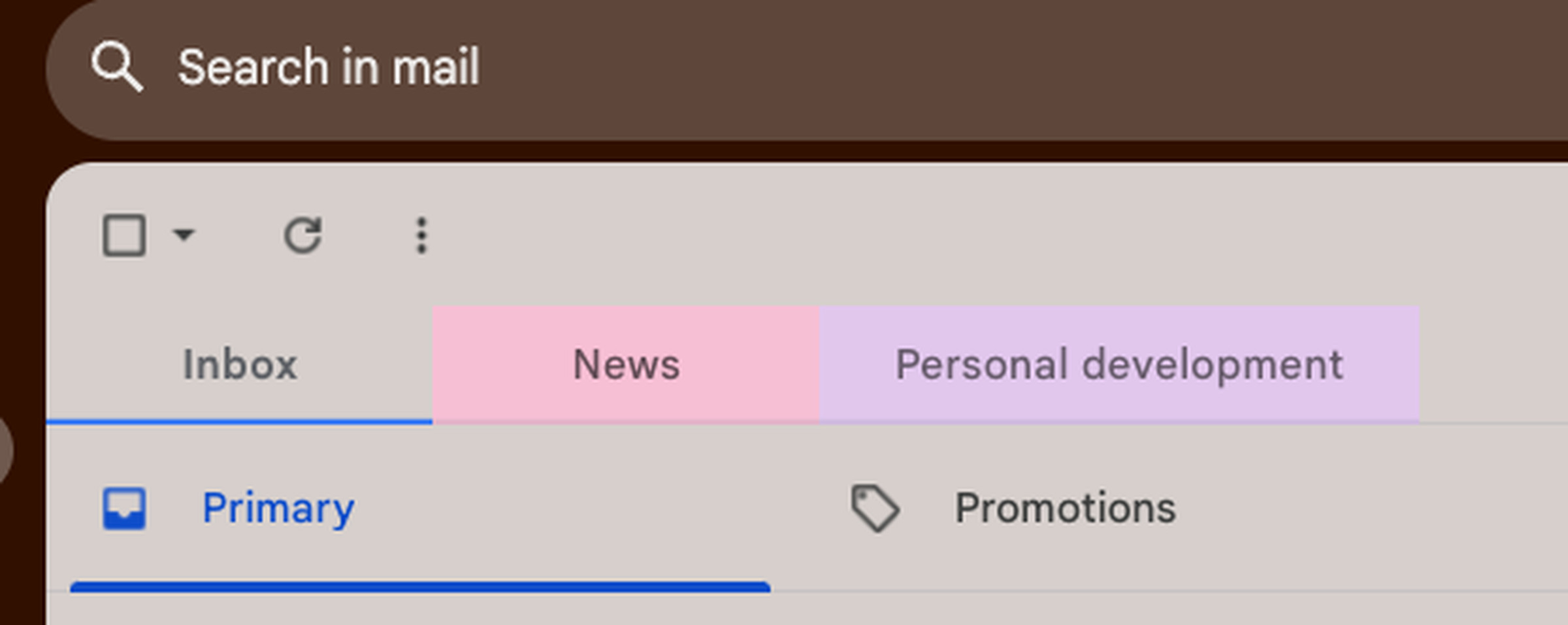Your color-coded customizable tabs sit on top of Gmail’s useless, boring ones. 