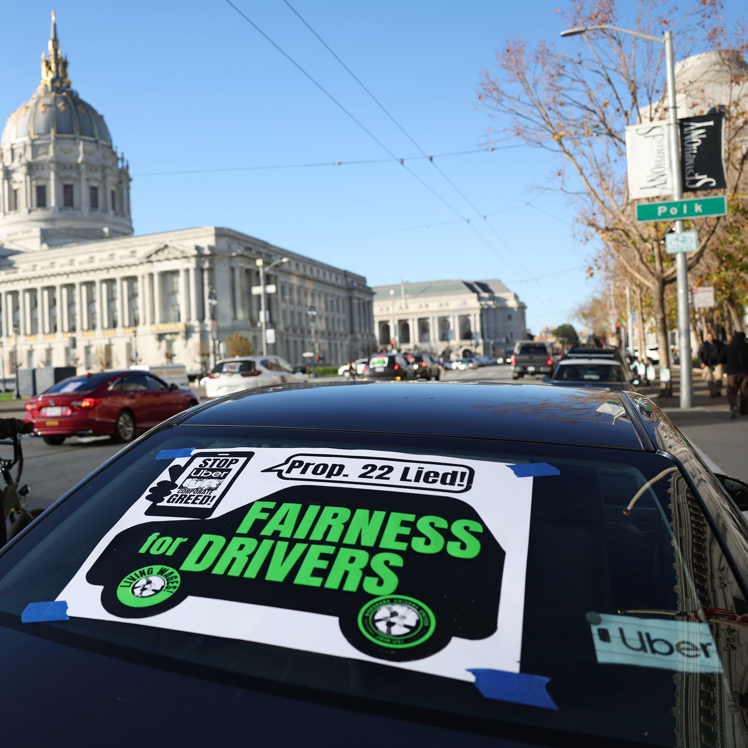 Gig Workers Rally At San Francisco Courthouse Against Prop 22 Amid Appeal