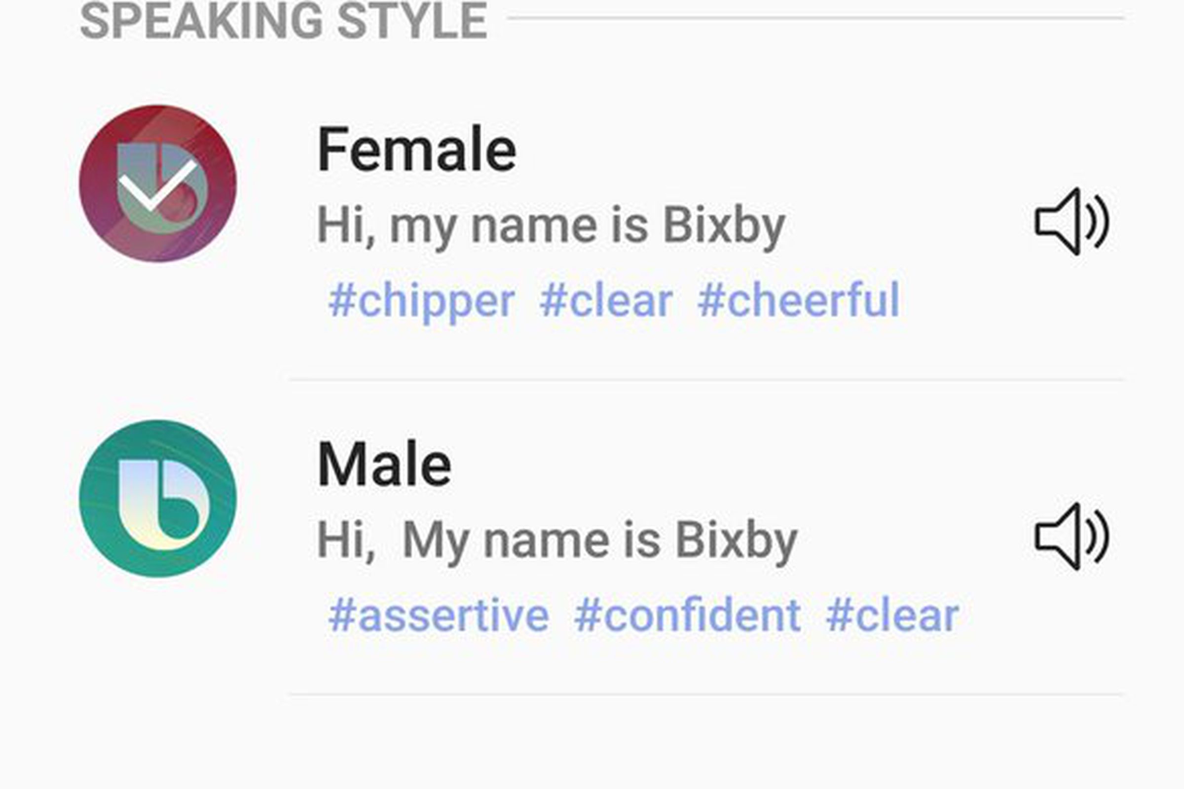 Samsung’s gendered Bixby hashtags