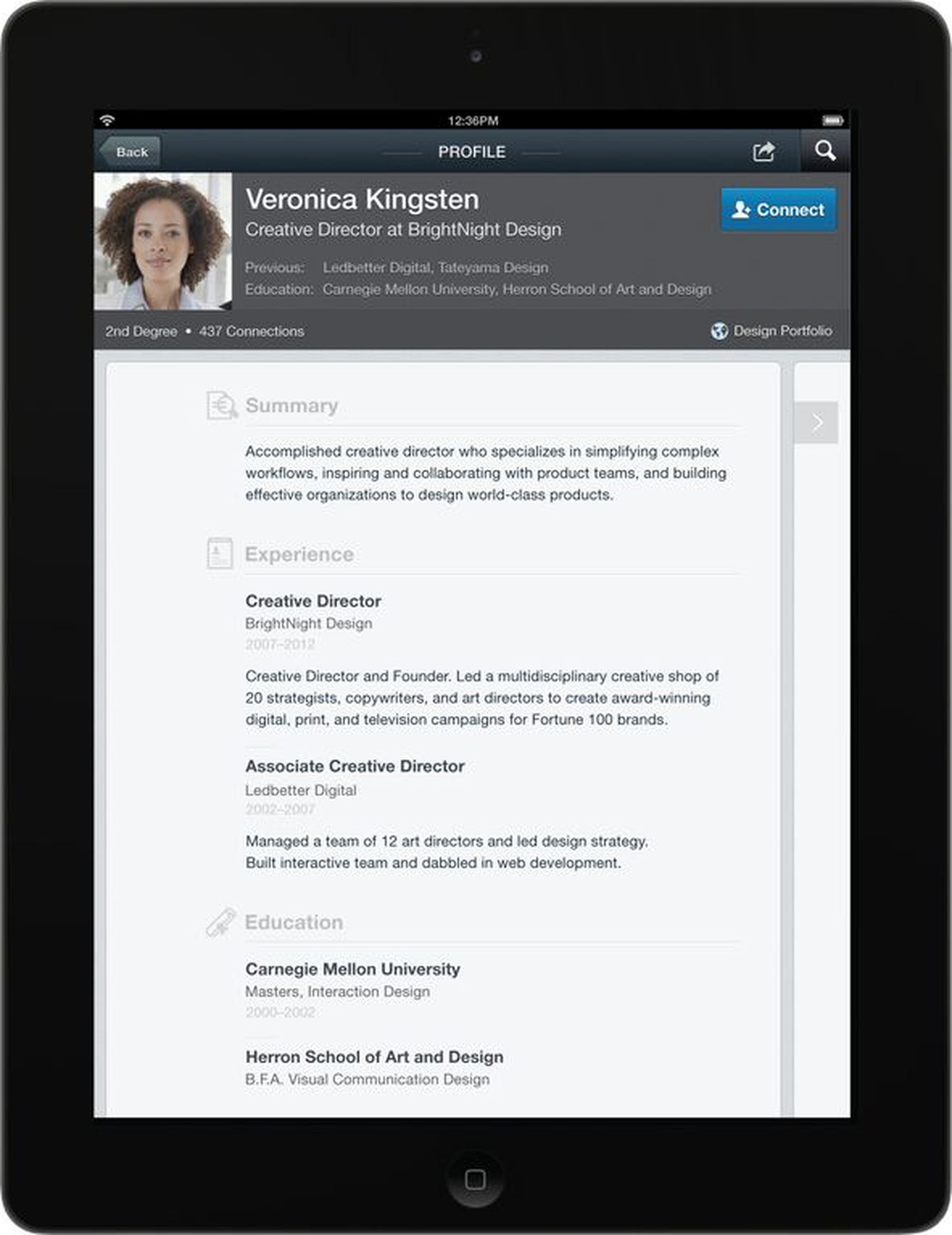 LinkedIn for iPad press images