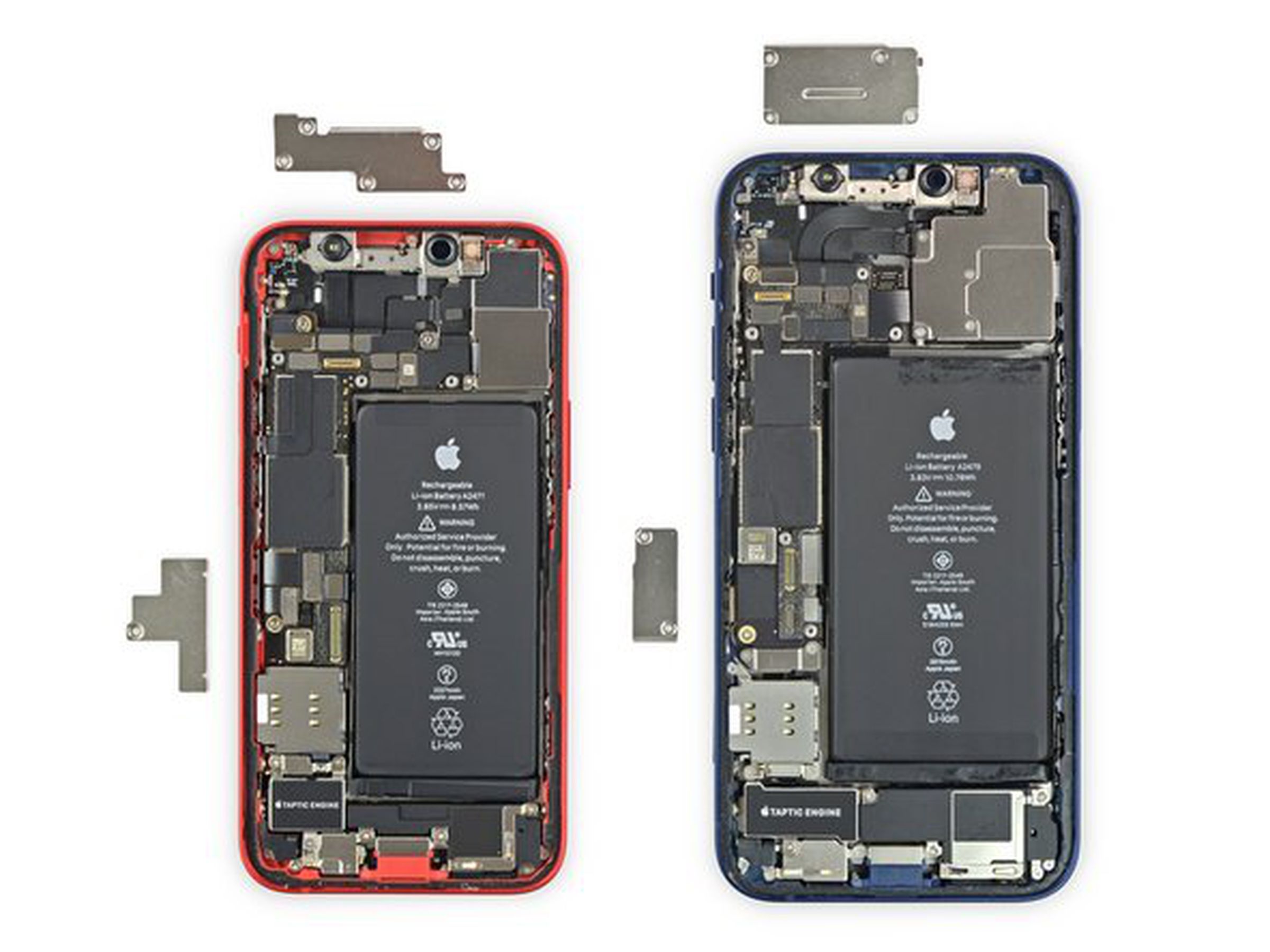 The iPhone 12 mini is on the left, the iPhone 12 on the right