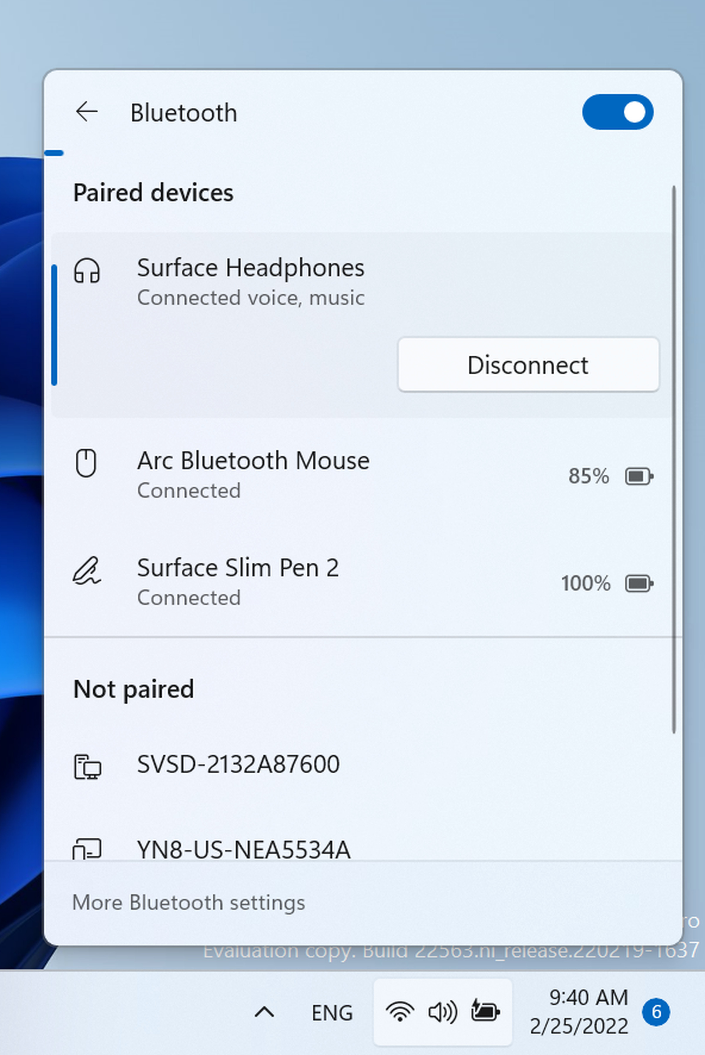 The new Quick Settings lists out Bluetooth devices, with direct access to connect and disconnect.