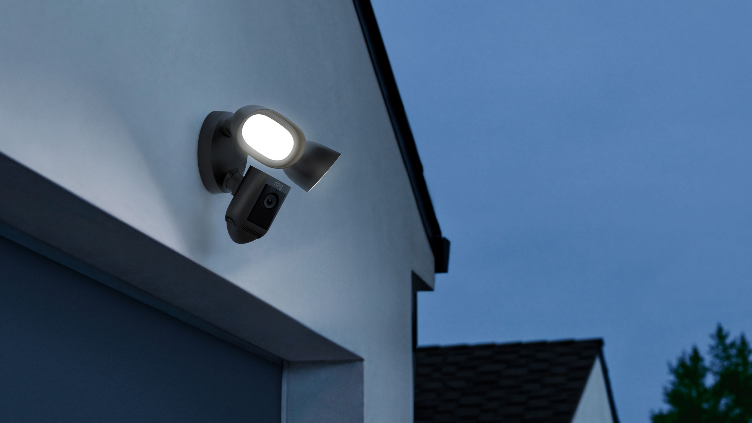 The Floodlight Cam Wired Pro is available in either white or black color options