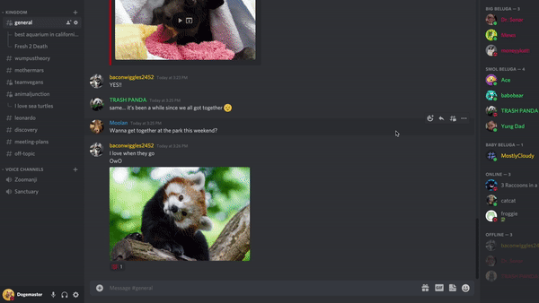 The new Discord Threads feature.