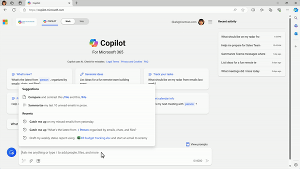 The upcoming auto-complete characteristic of Copilot for Microsoft 365.