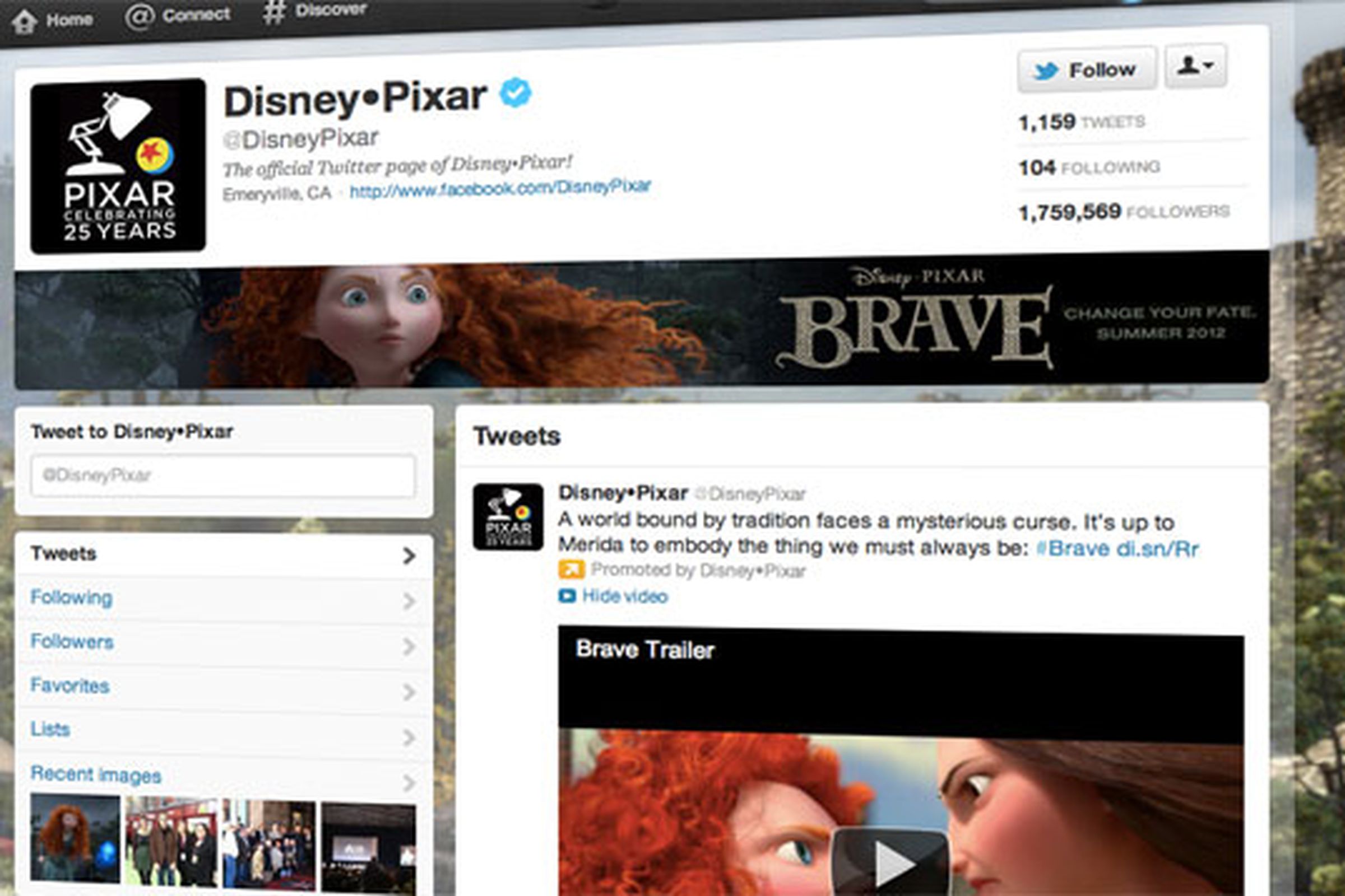Twitter Brand Page Disney 600