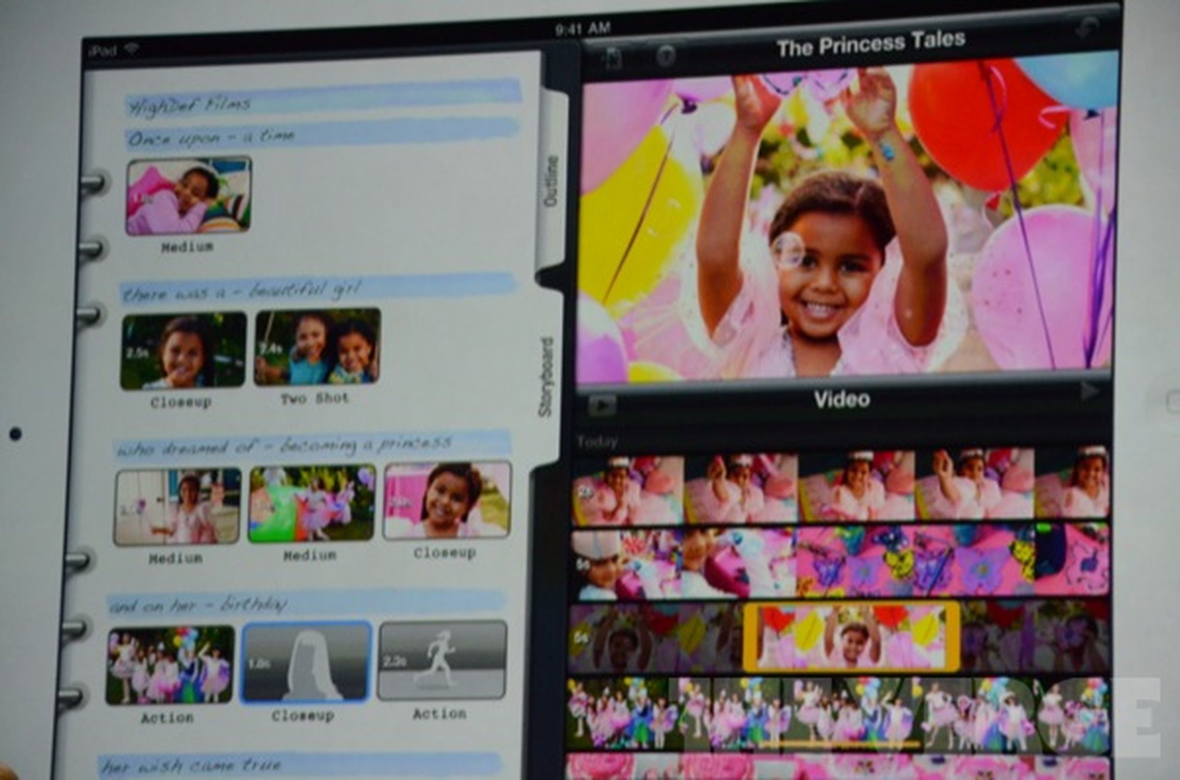 Updated iMovie app photos for the new iPad