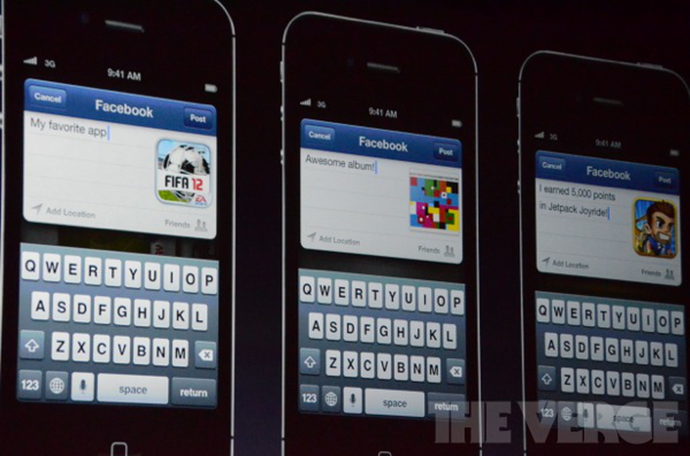Facebook iOS 6 integration screenshots