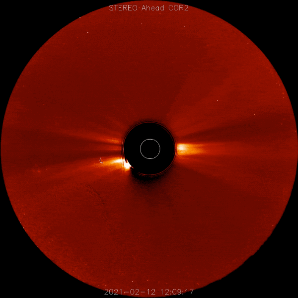 The same coronal mass ejection Solar Orbiter’s SoloHI instrument observed, captured by NASA’s Solar Terrestrial Relations Observatory-A — one of two spacecraft launched in  2006.