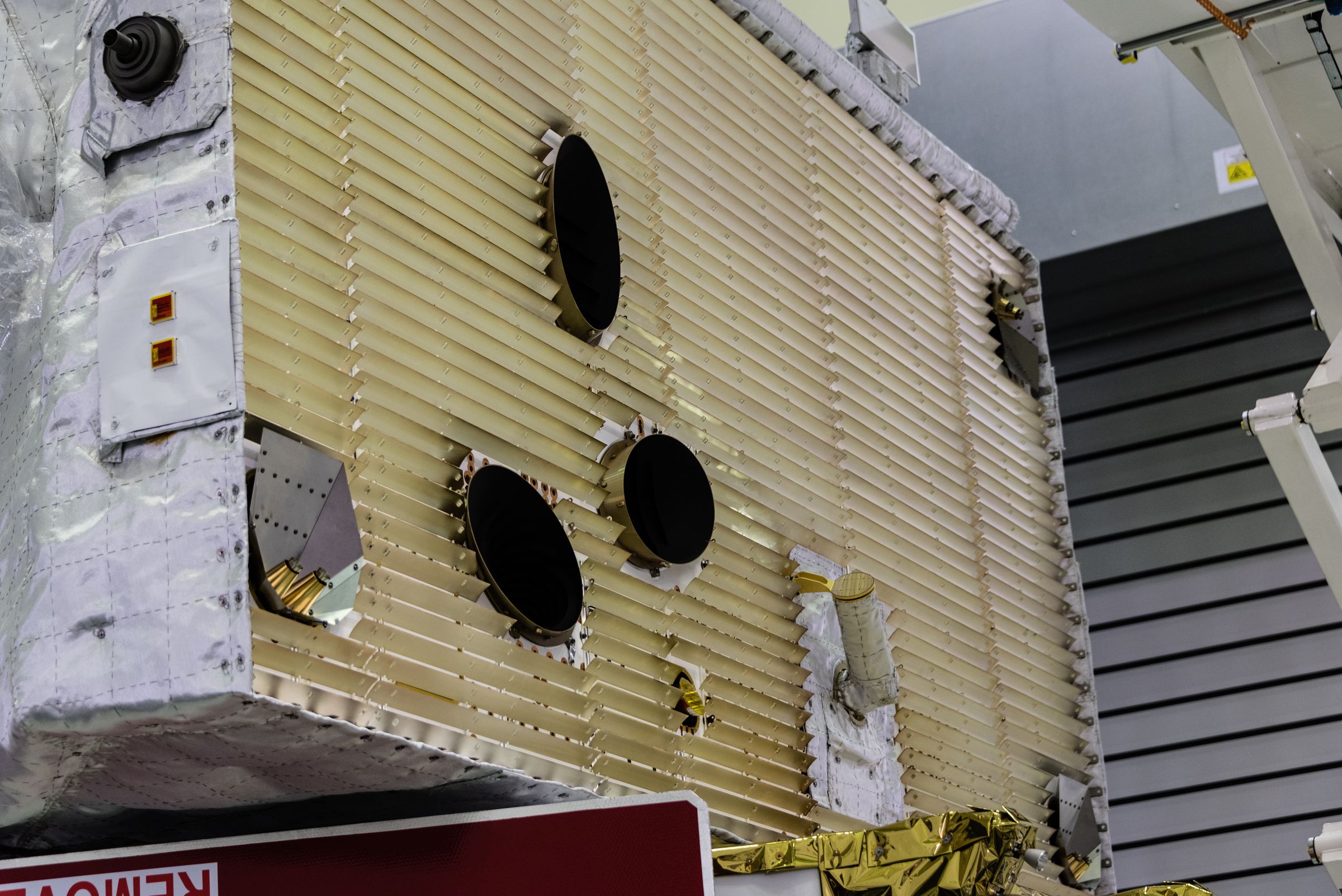 The radiator and instruments on the ESA’s orbiter.