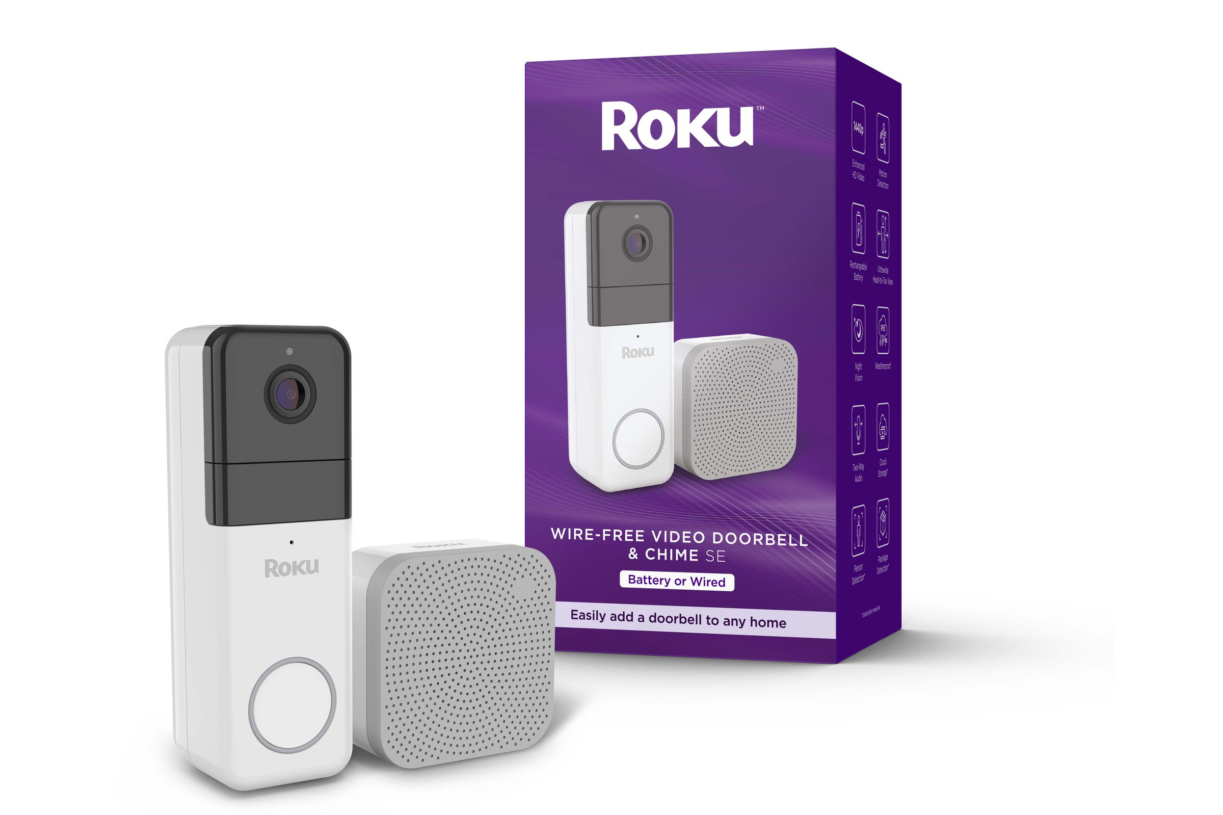 Roku Wire-Free Video Doorbell and Chime.