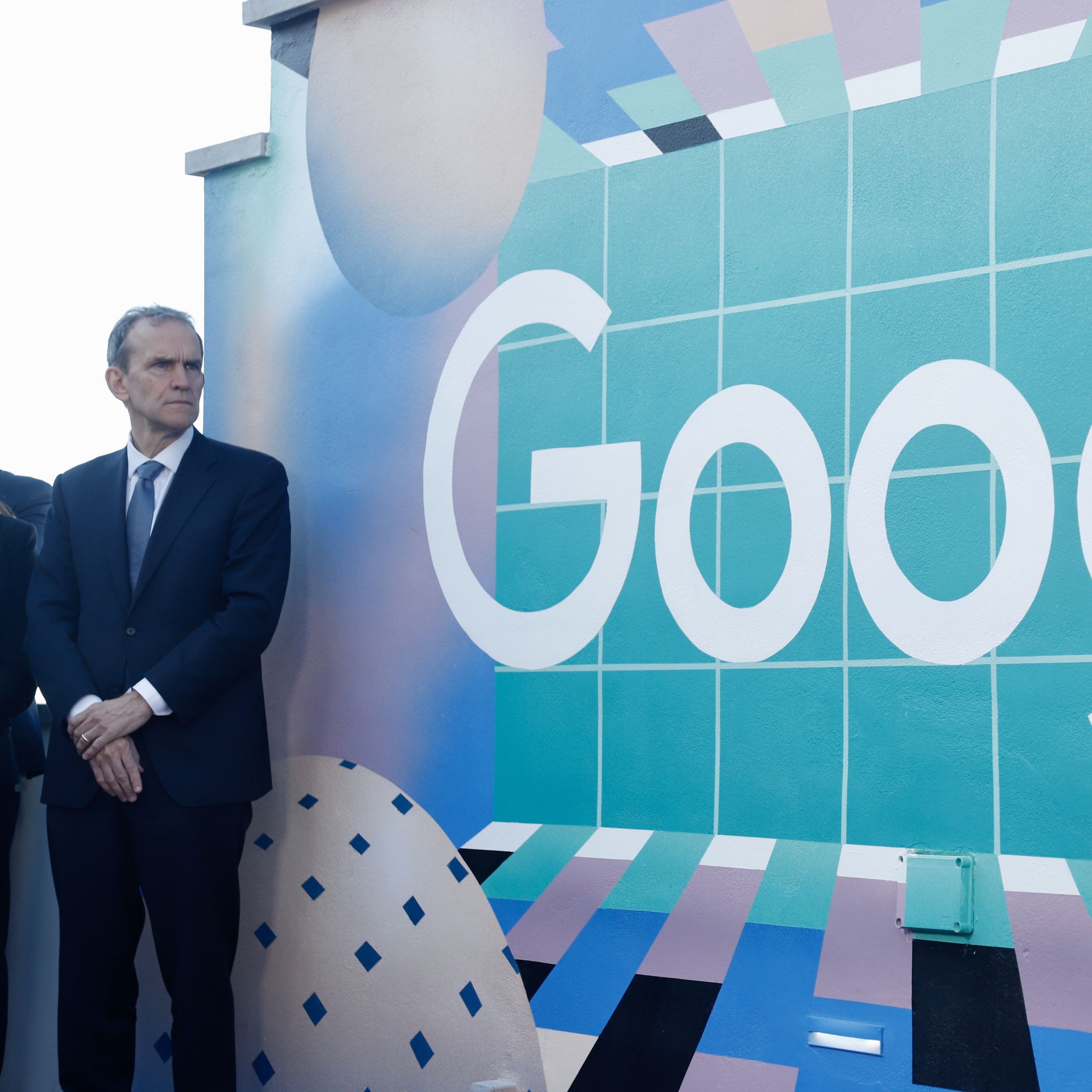 Google’s President of Global Affairs, Kent Walker, speaks at the inauguration of the new Google Security Engineering Center (GSEC), on 29 November, 2023
