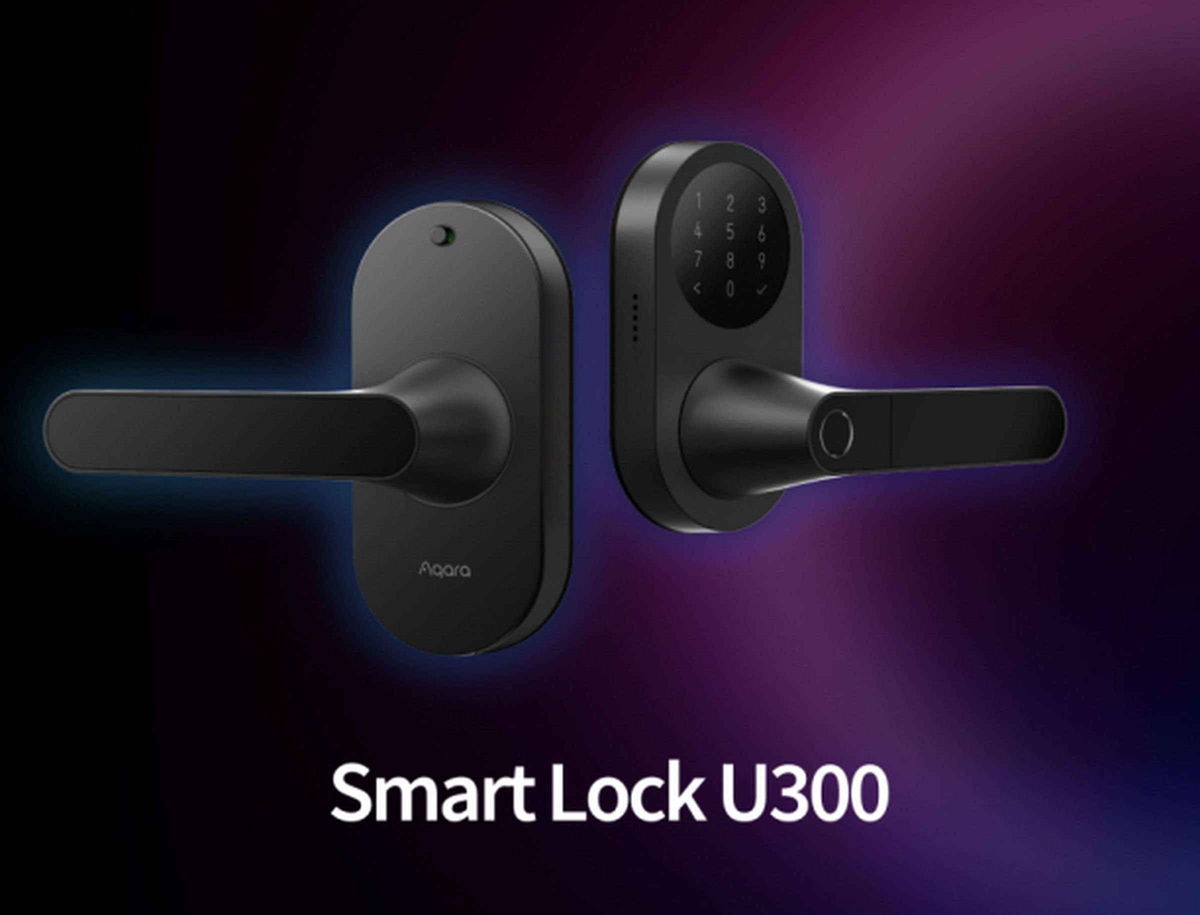 The Aqara Smart Lock U300 is the company’s first Thread-based smart lever lock. It has a keypad and fingerprint reader for access.