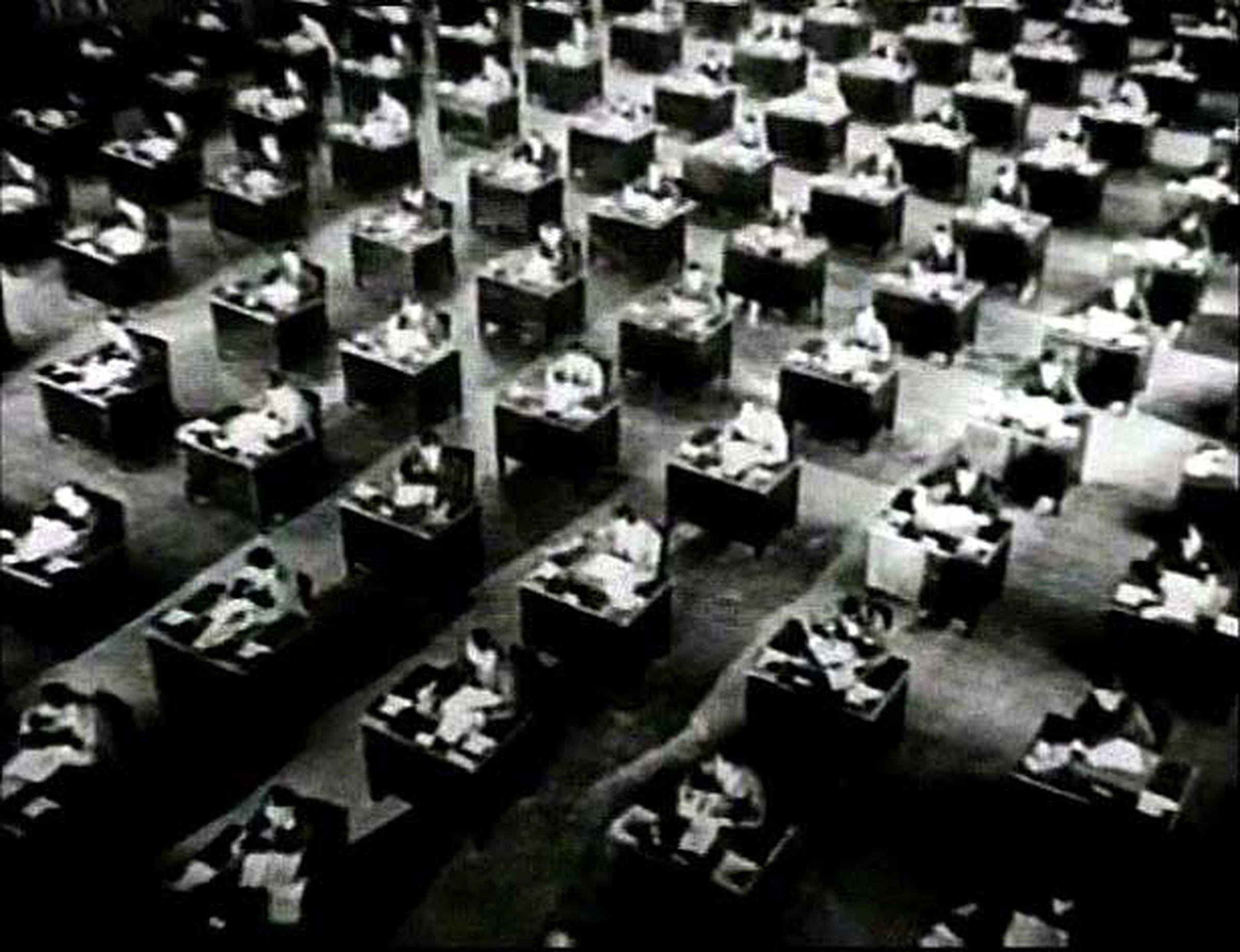 The open office circa 1928, in King Vidor’s classic silent film The Crowd.