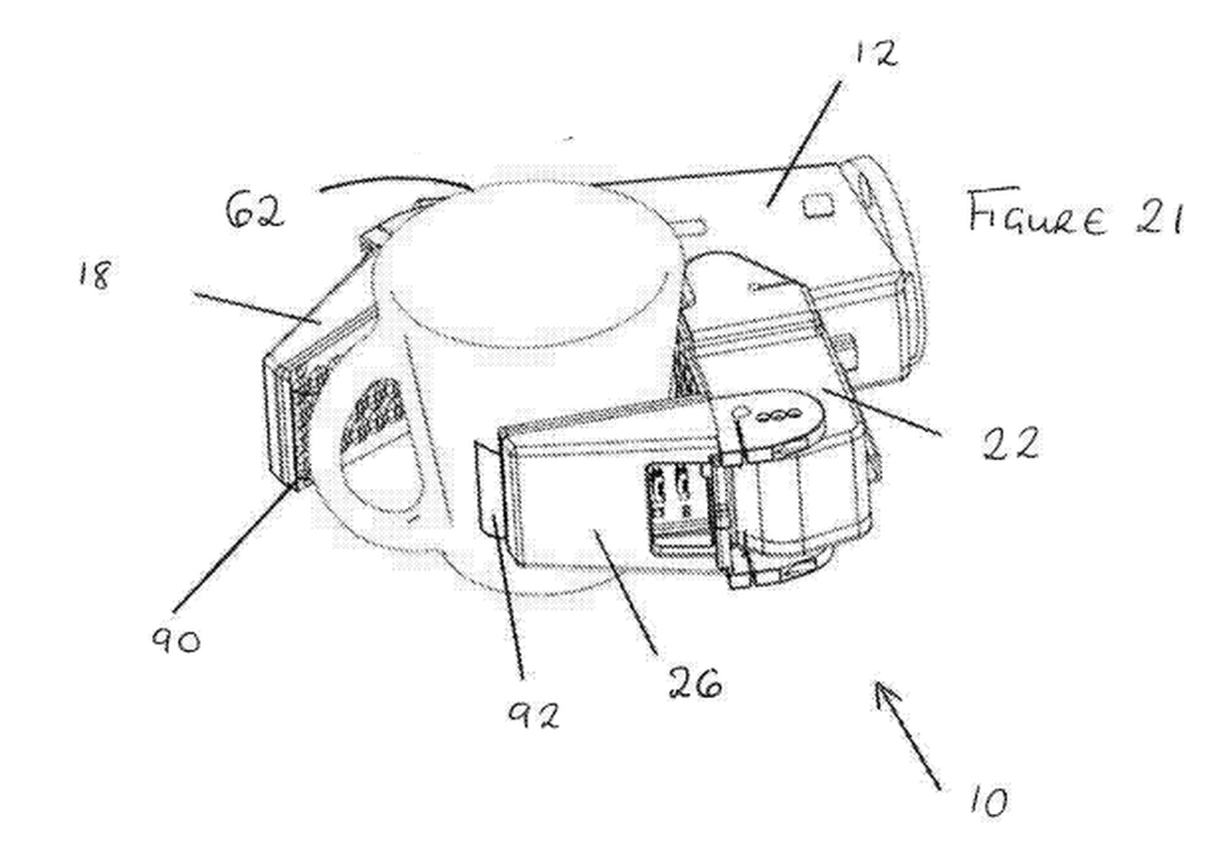 A drawing from a Dyson patent filing shows a robot hand holding a cup