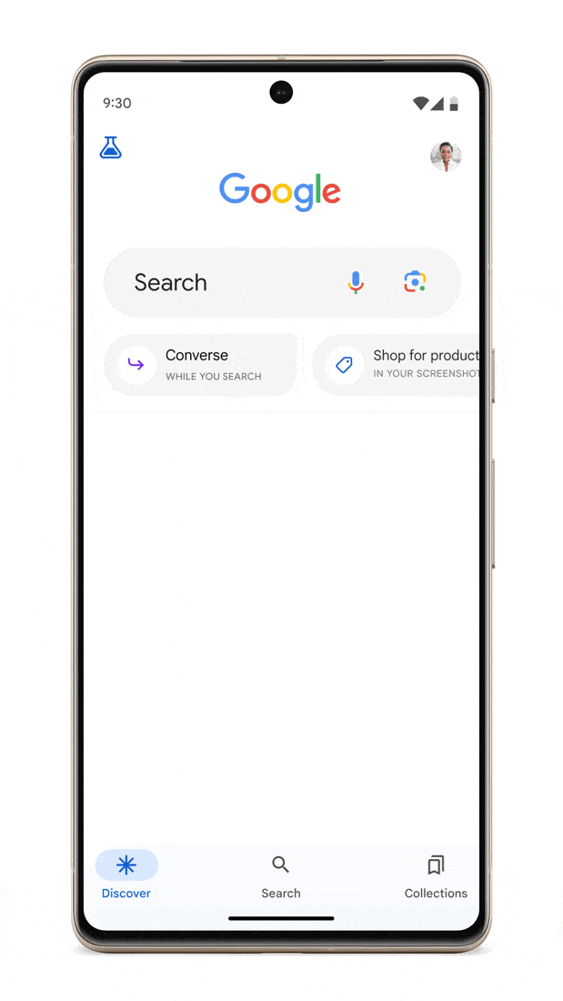 A gif of a phone screen demonstrating Google’s new AI gift shopping feature in Search Generative Experience