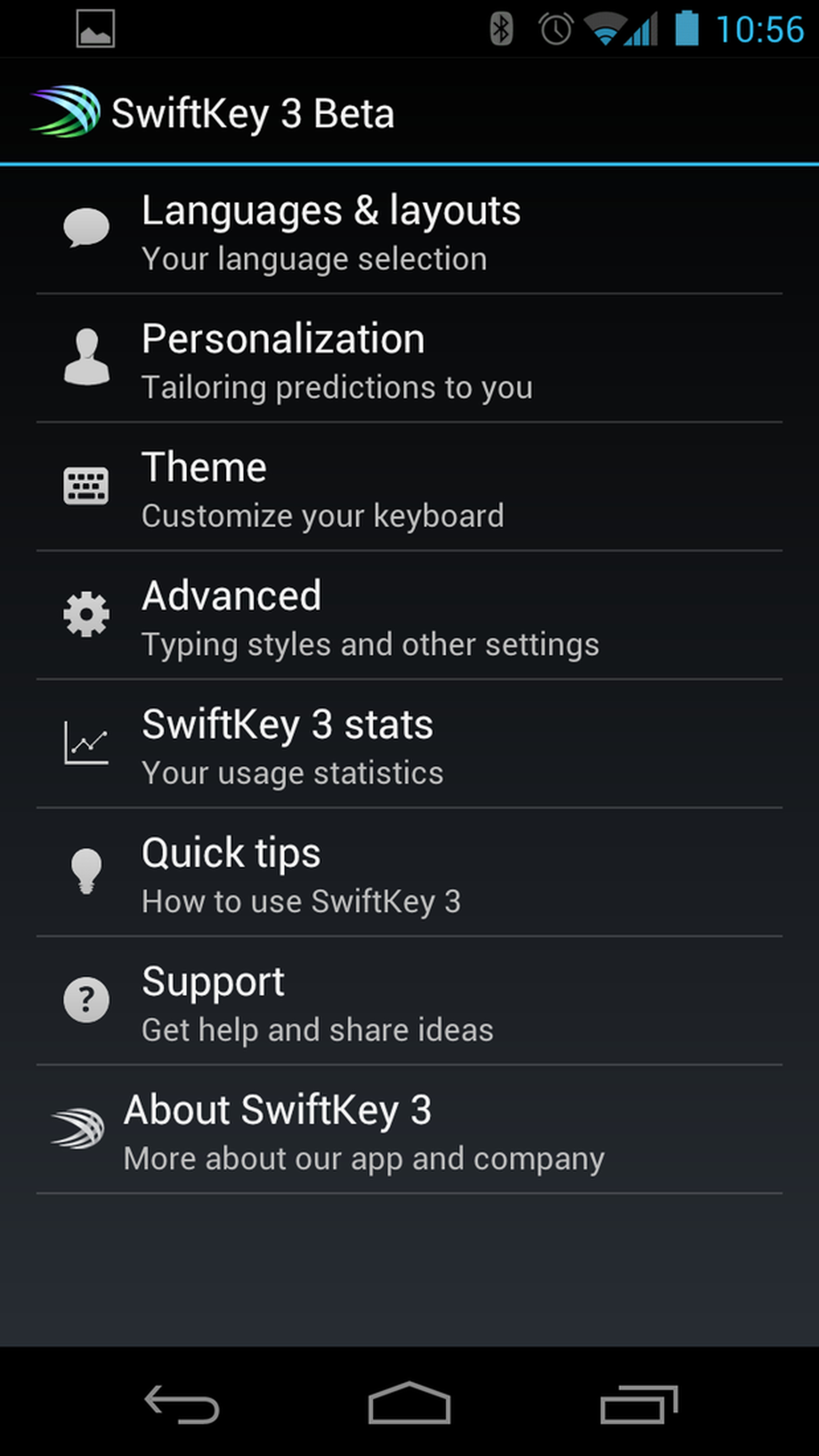SwiftKey 3 Beta Android keyboard screenshots