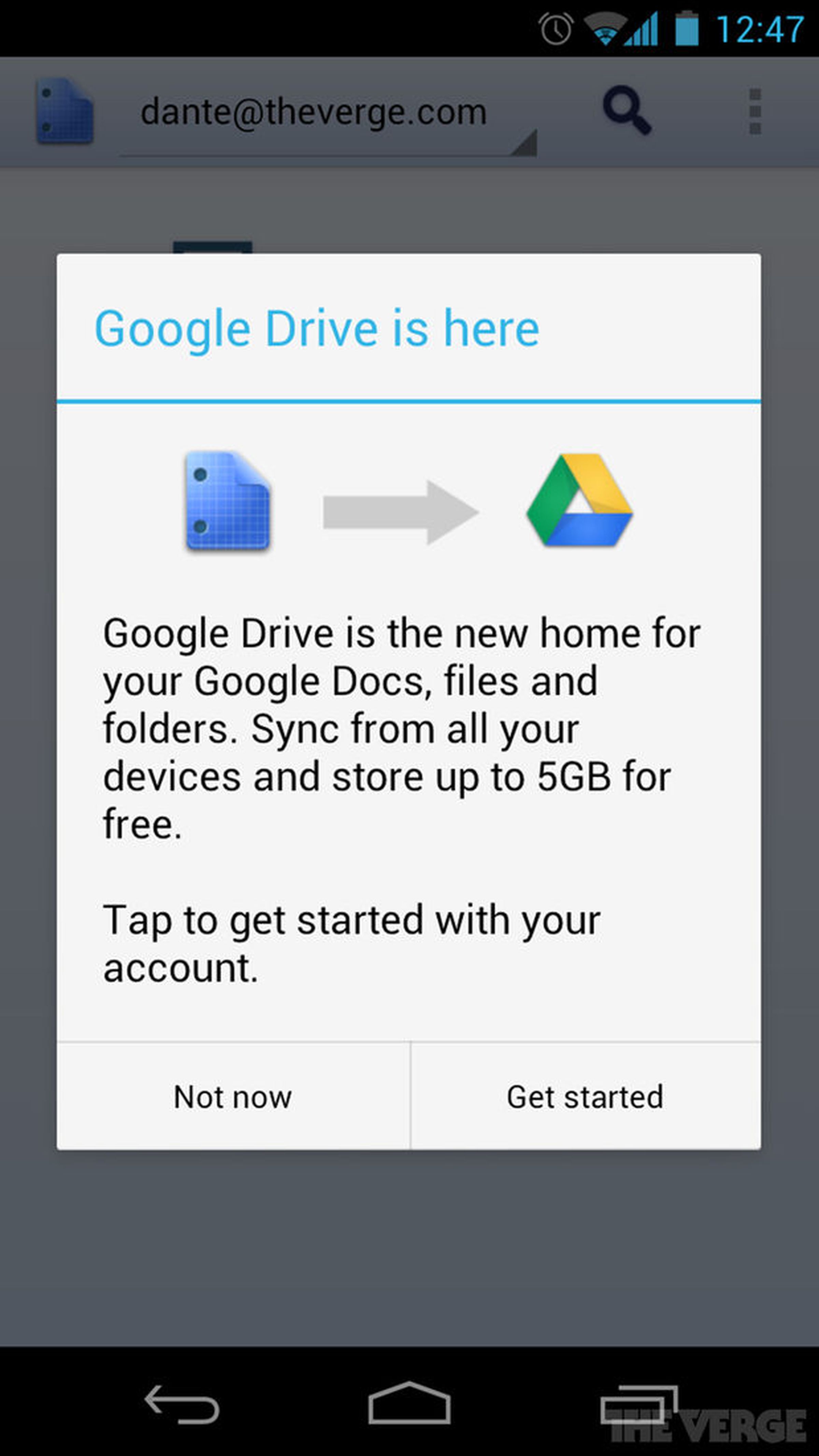 Google Drive for Android screenshots