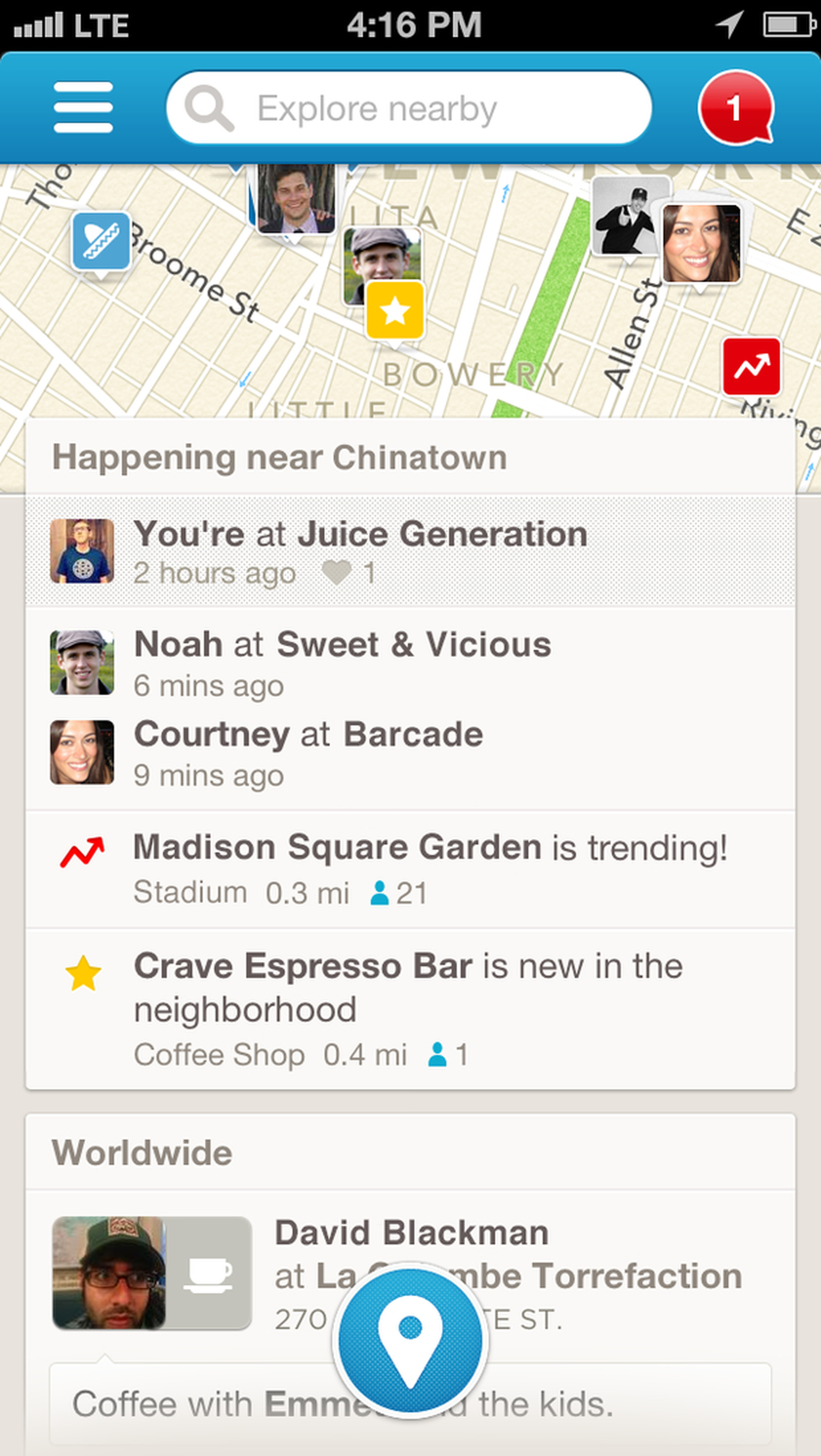 Foursquare 6.0 for iPhone screenshots