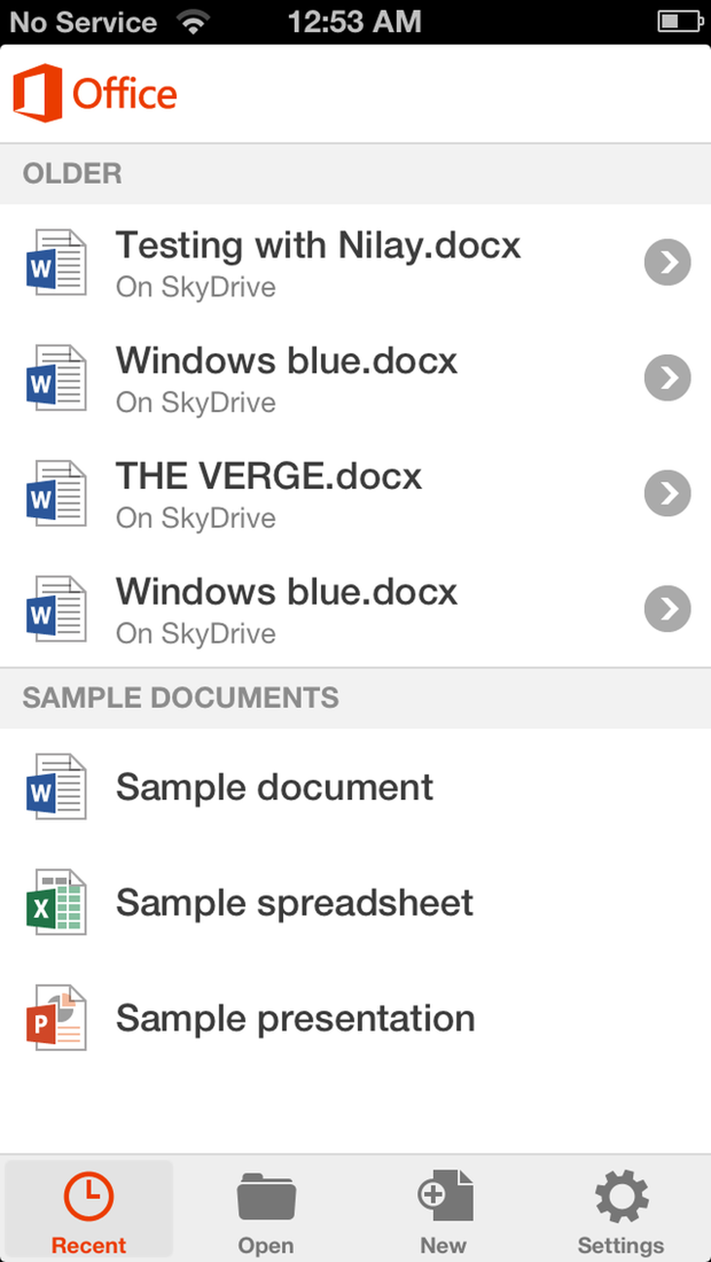 Office for iPhone screenshots