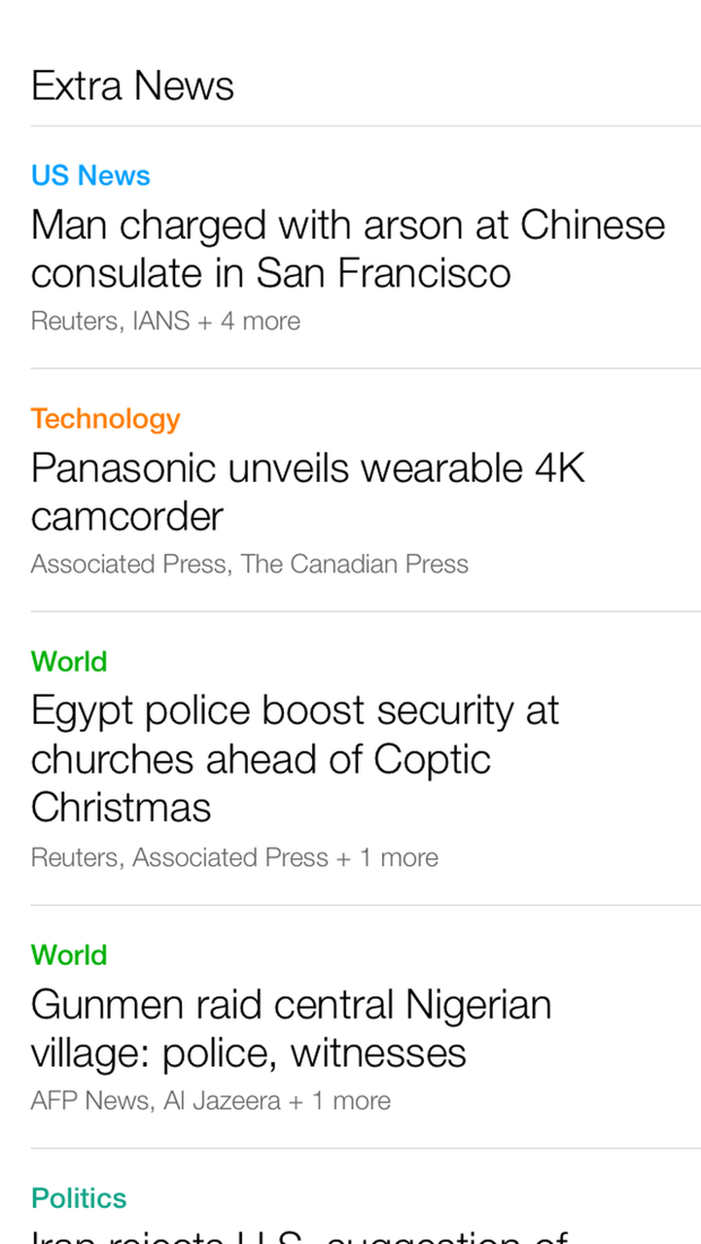 Yahoo News Digest hands-on (screenshots)