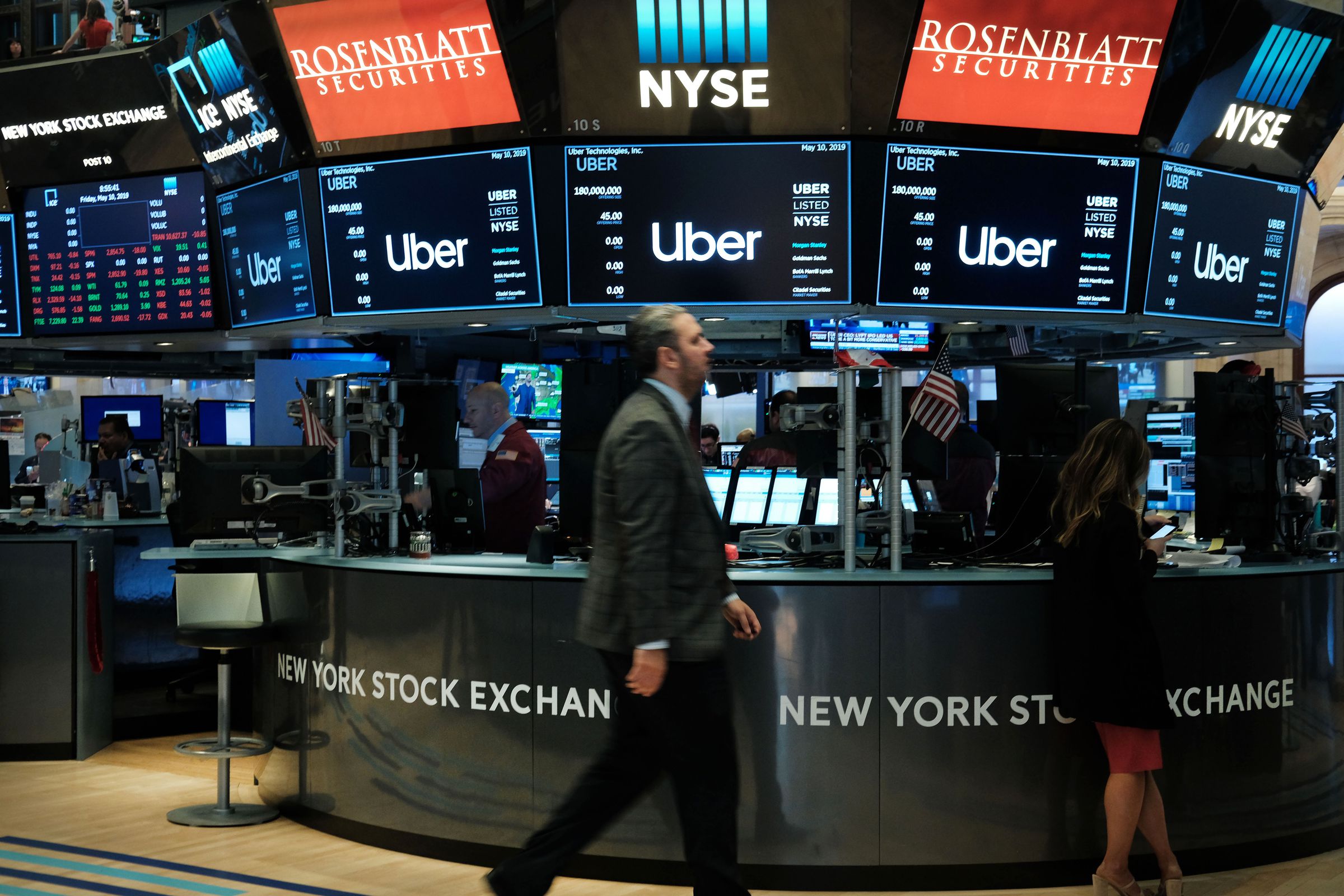 Uber Begins First Day Of Trading At New York Stock Exchange
