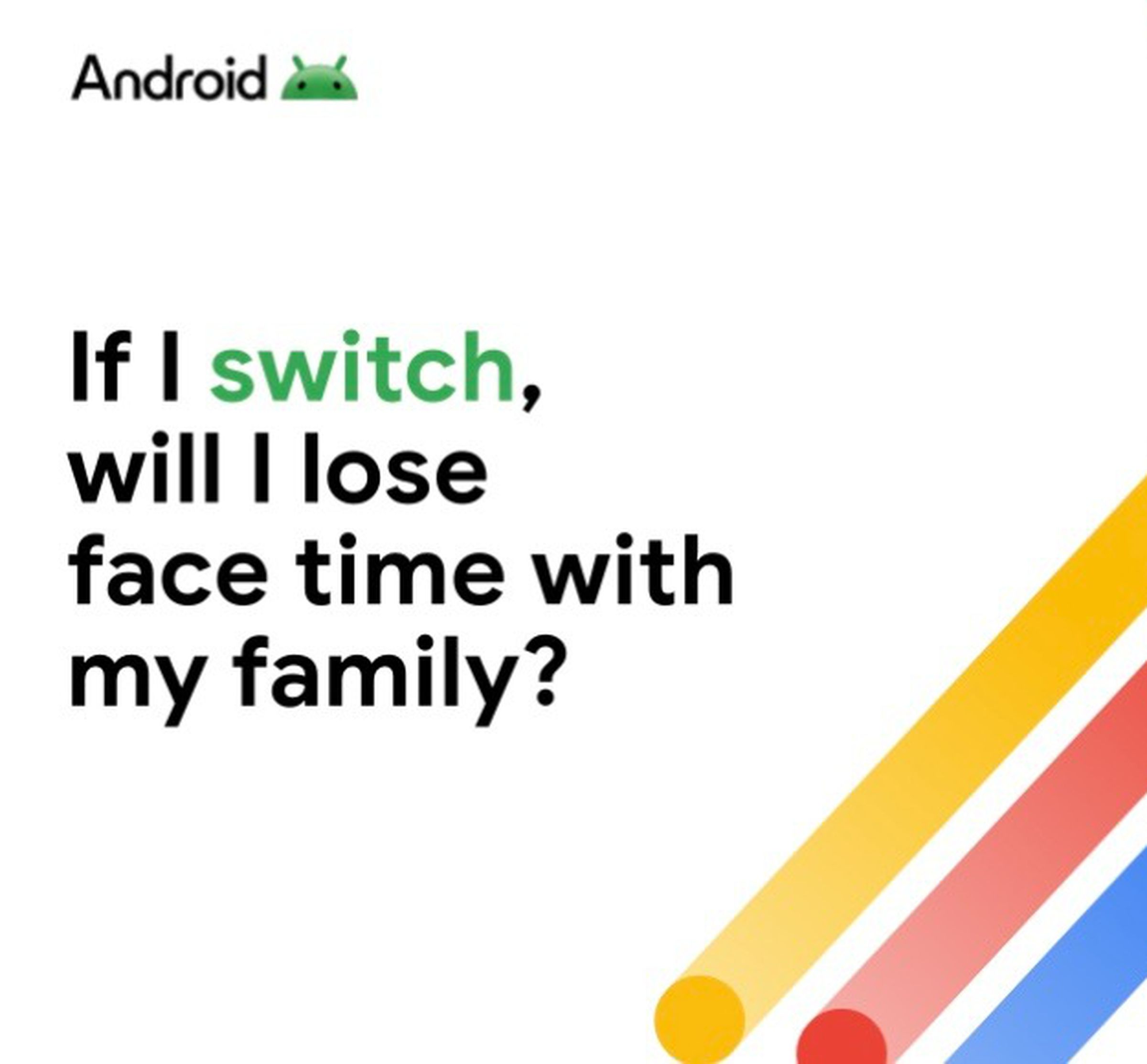 An Android ad with the new Android lettering, which has a capital A at the front.