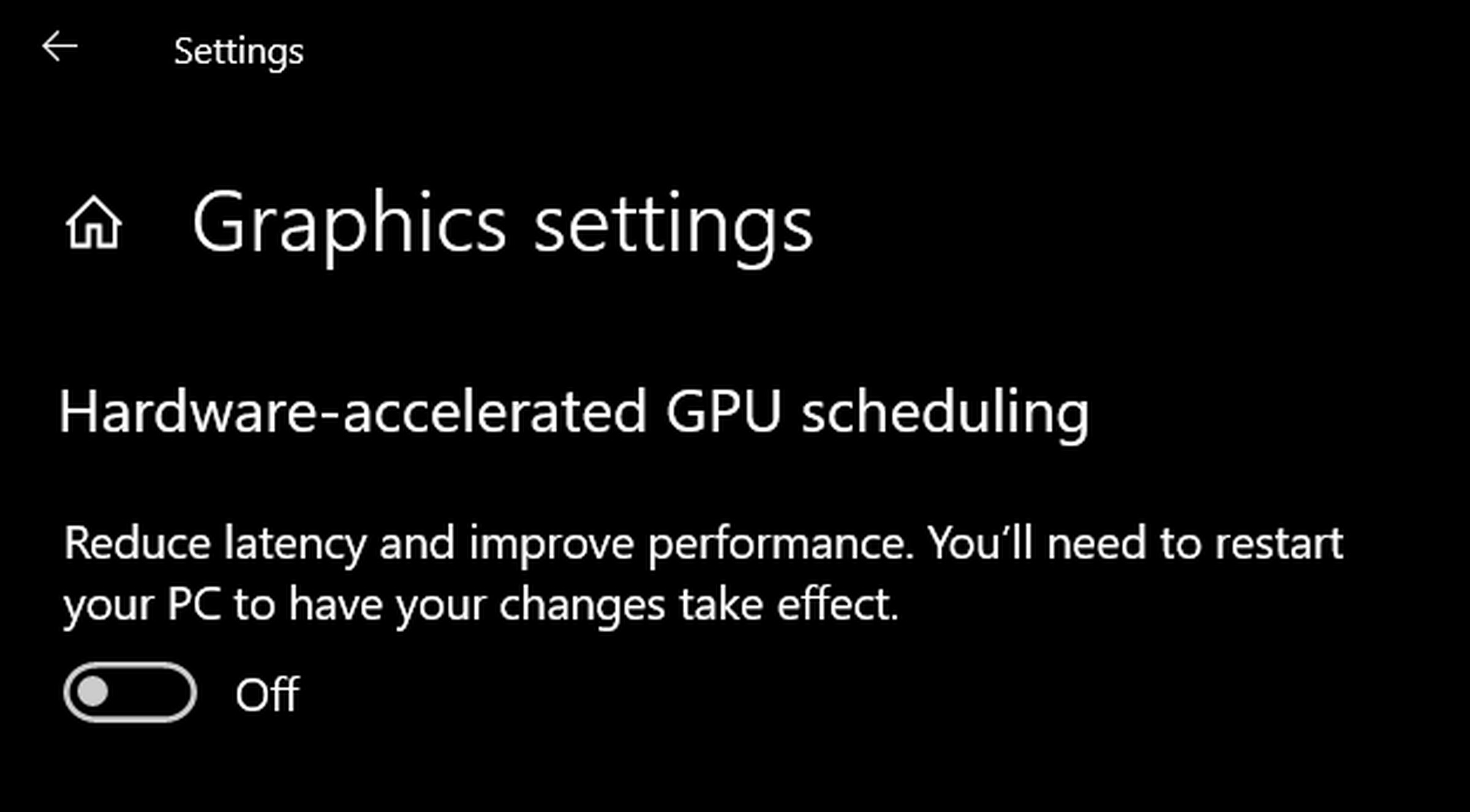 Windows 10’s new graphics setting.
