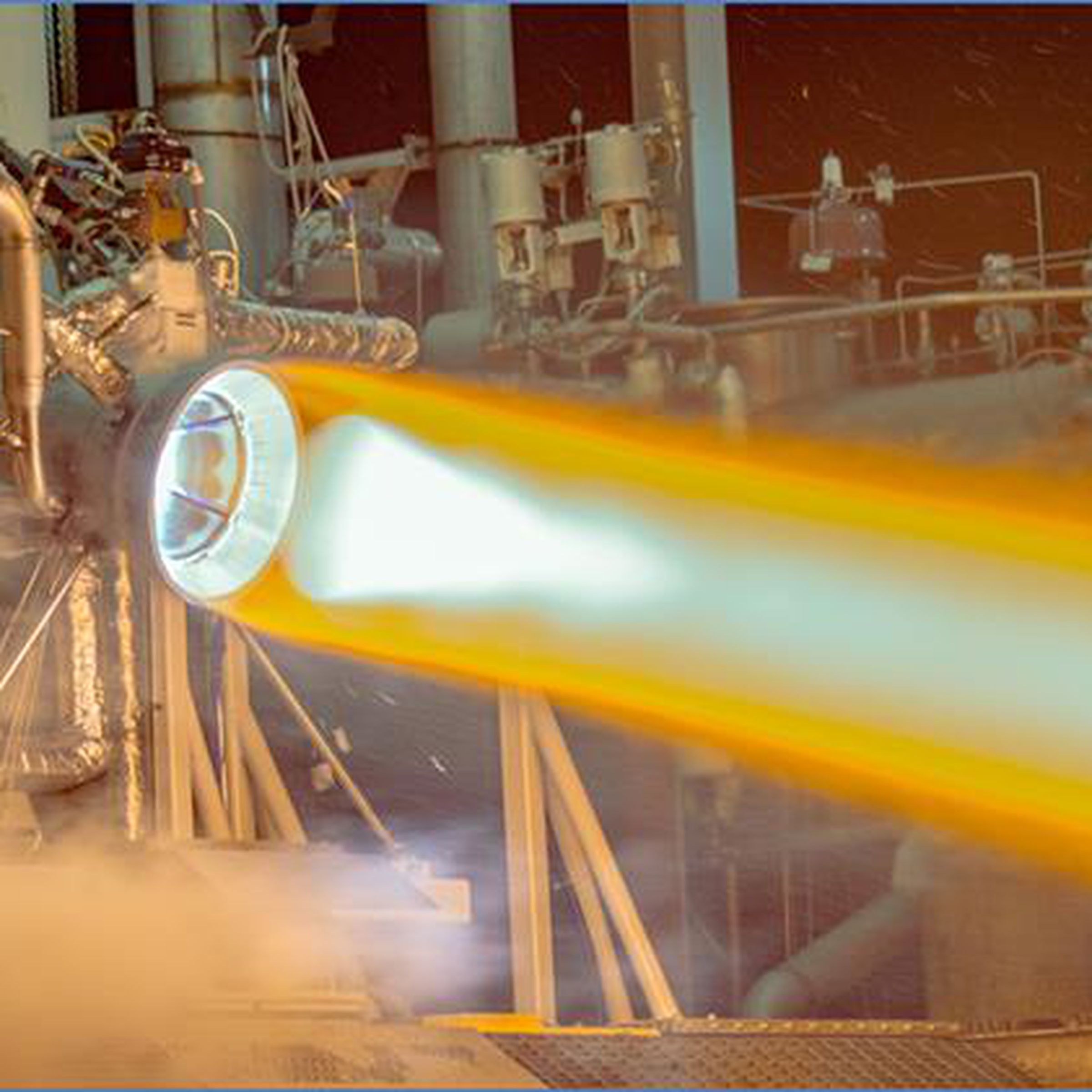 Aerojet’s RL10 engine during a hot-fire test