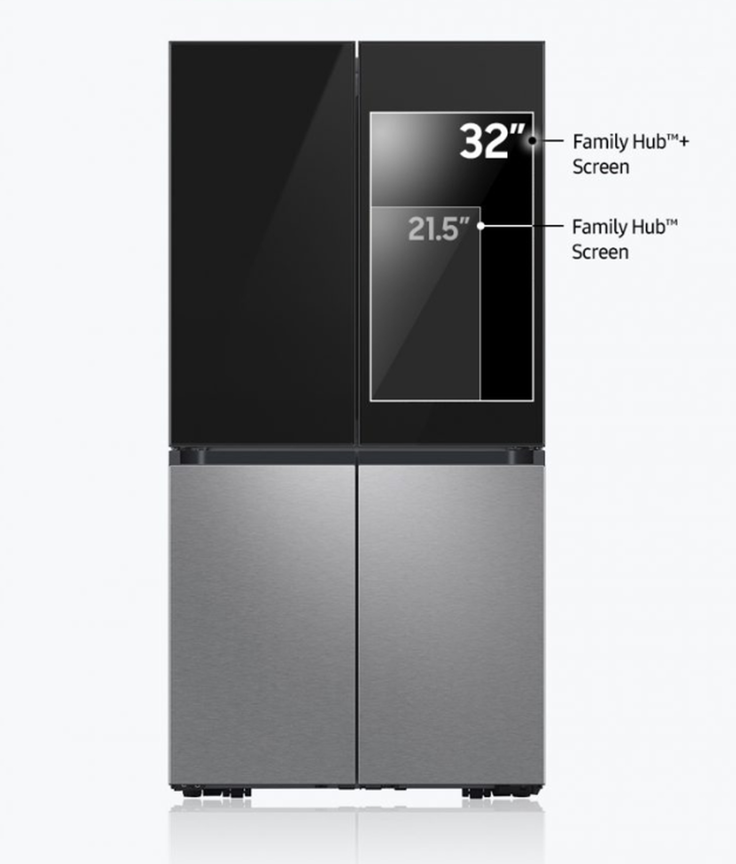 The Family Hub Plus has a screen twice as large as earlier models.