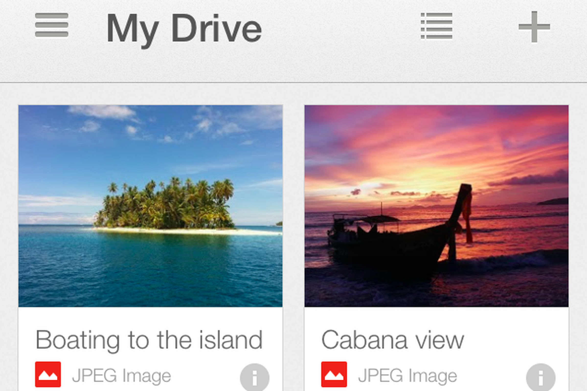 Google Drive iOS screenshot