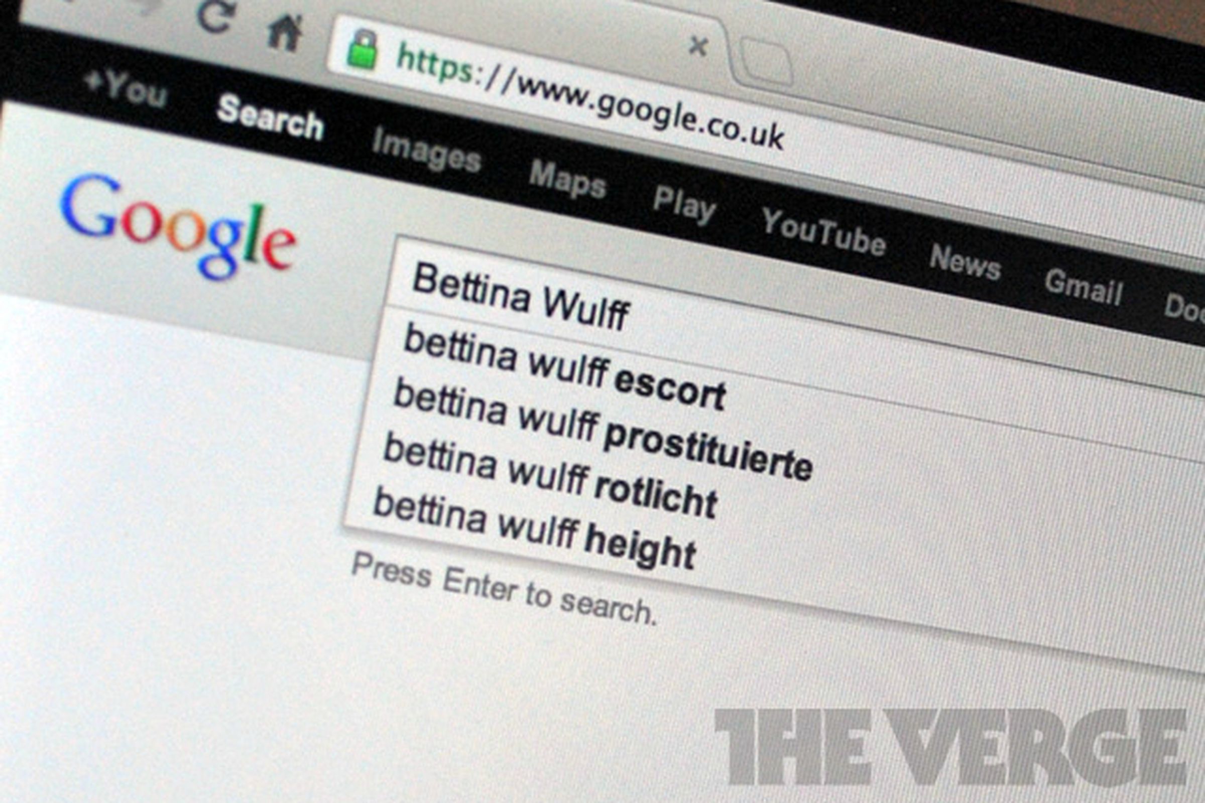 Bettina Wulff autocomplete results