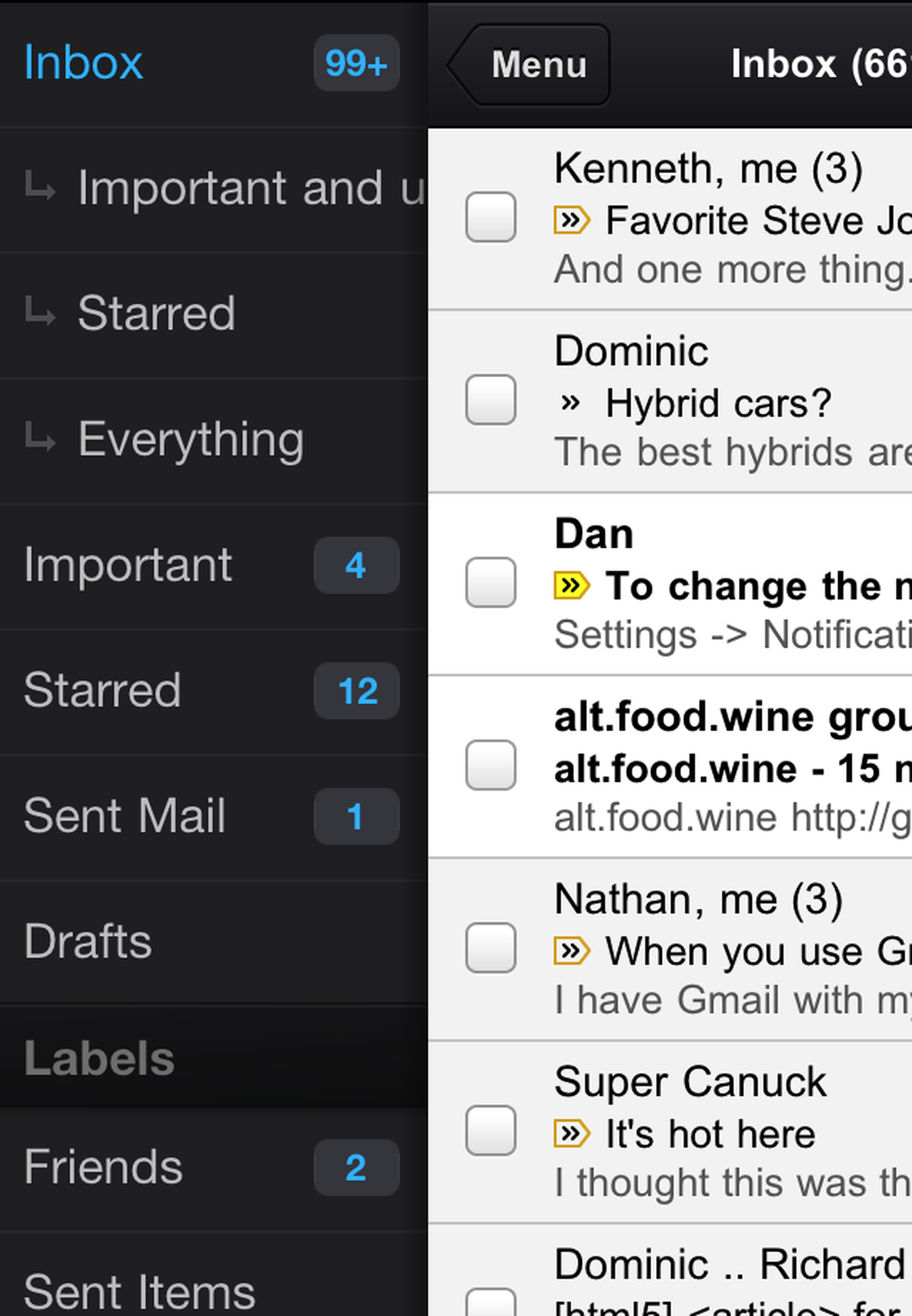 Gmail for iOS press shots 