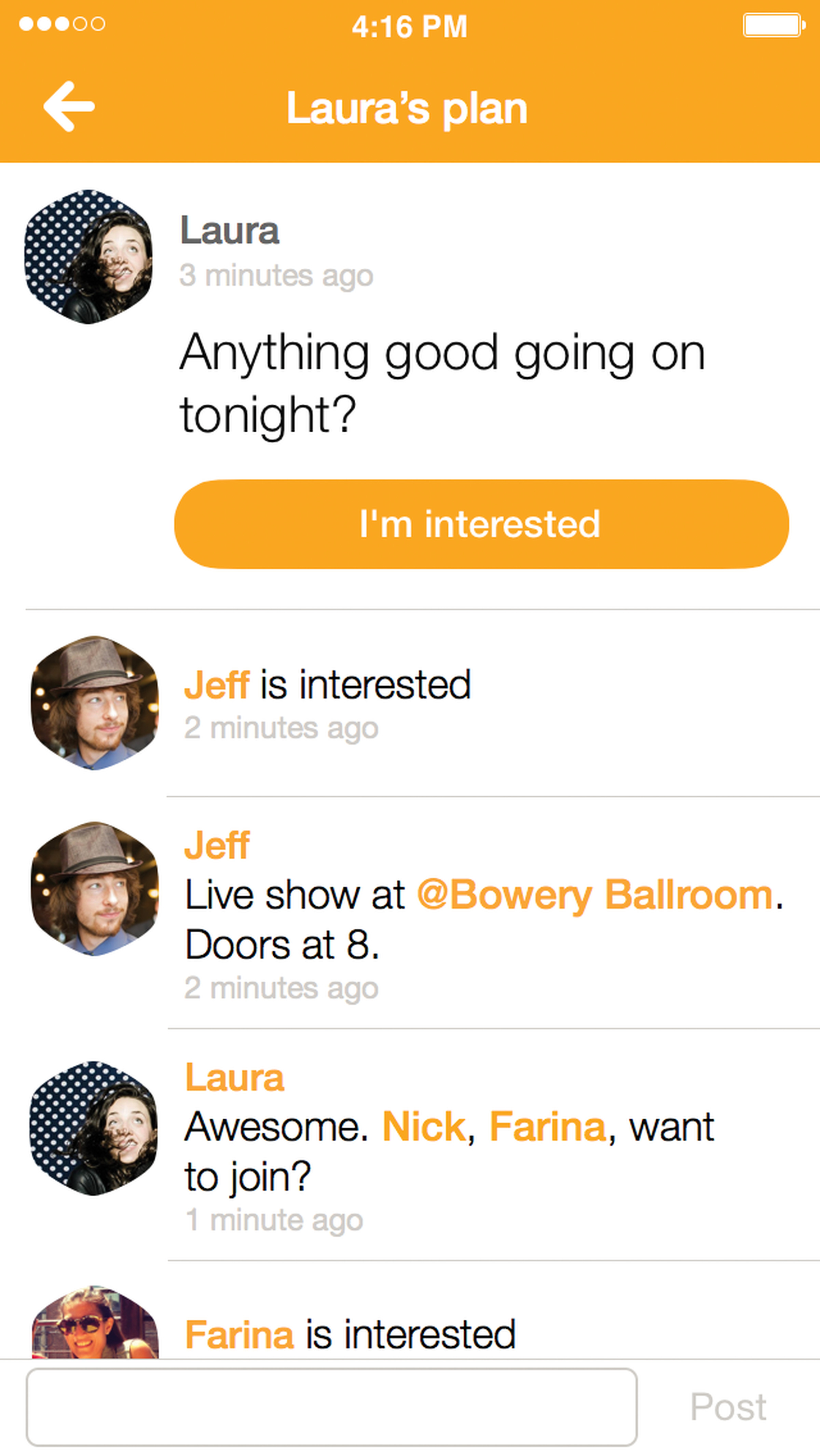 Foursquare Swarm for iPhone screenshots