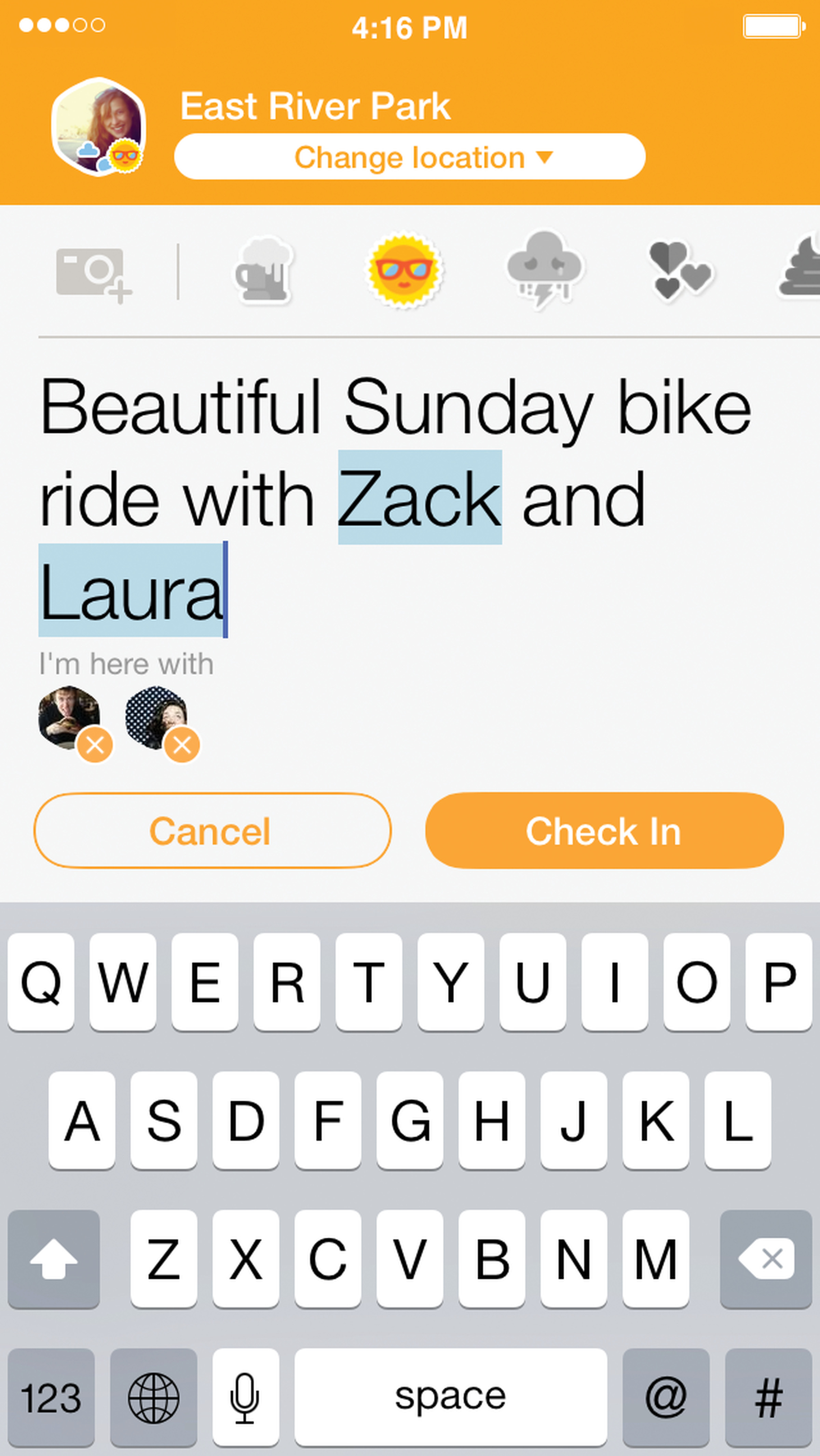 Foursquare Swarm for iPhone screenshots