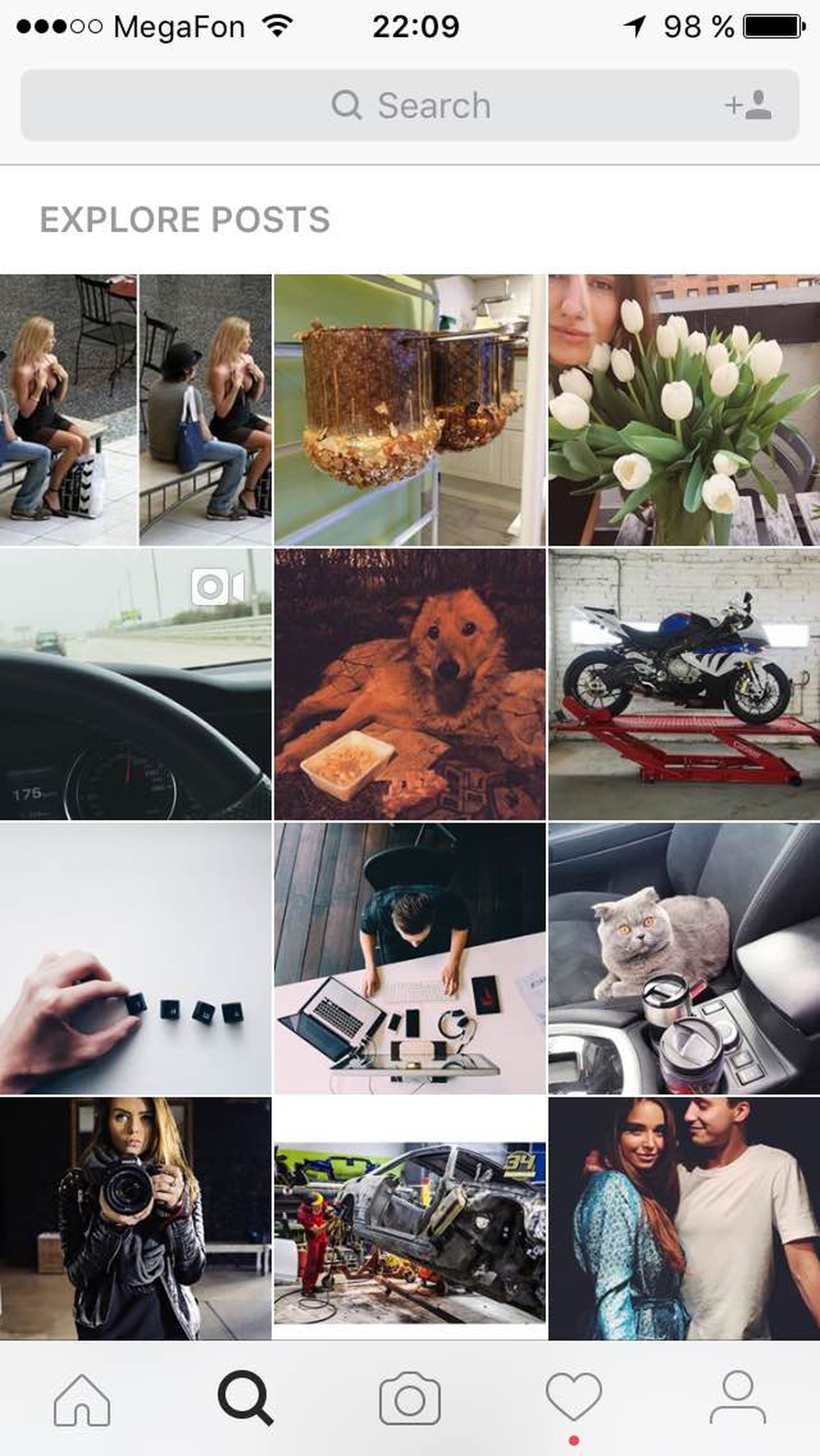 Instagram black-and-white design test