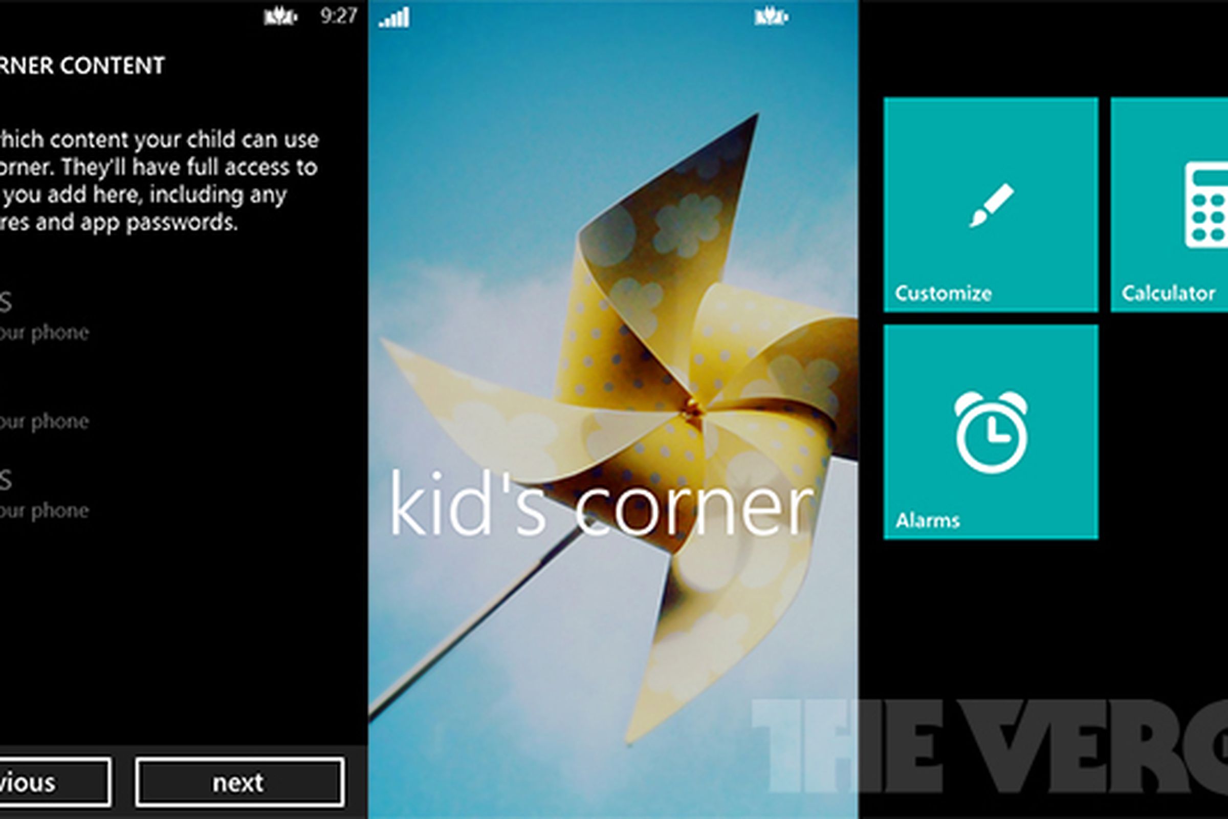 Apps corner. Windows Phone 8 есть функция детская.