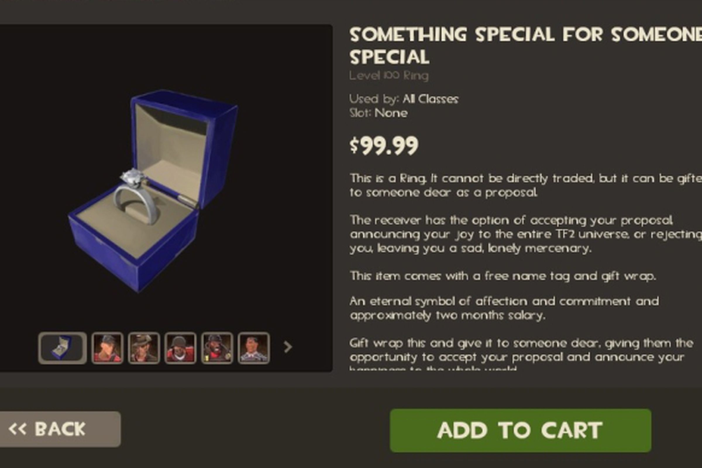 Team Fortress 2 $100 wedding ring